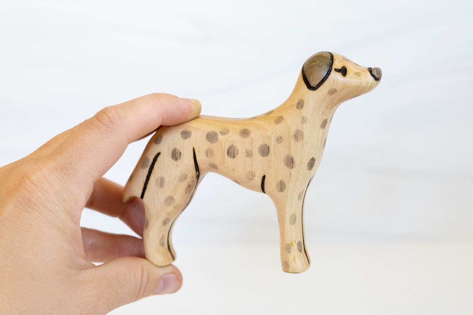 Wooden Dalmatian Toy Dog