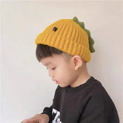 Dinosaur Spike Toddler Beanie | Hand-knitted Cotton & Wool Winter Hat
