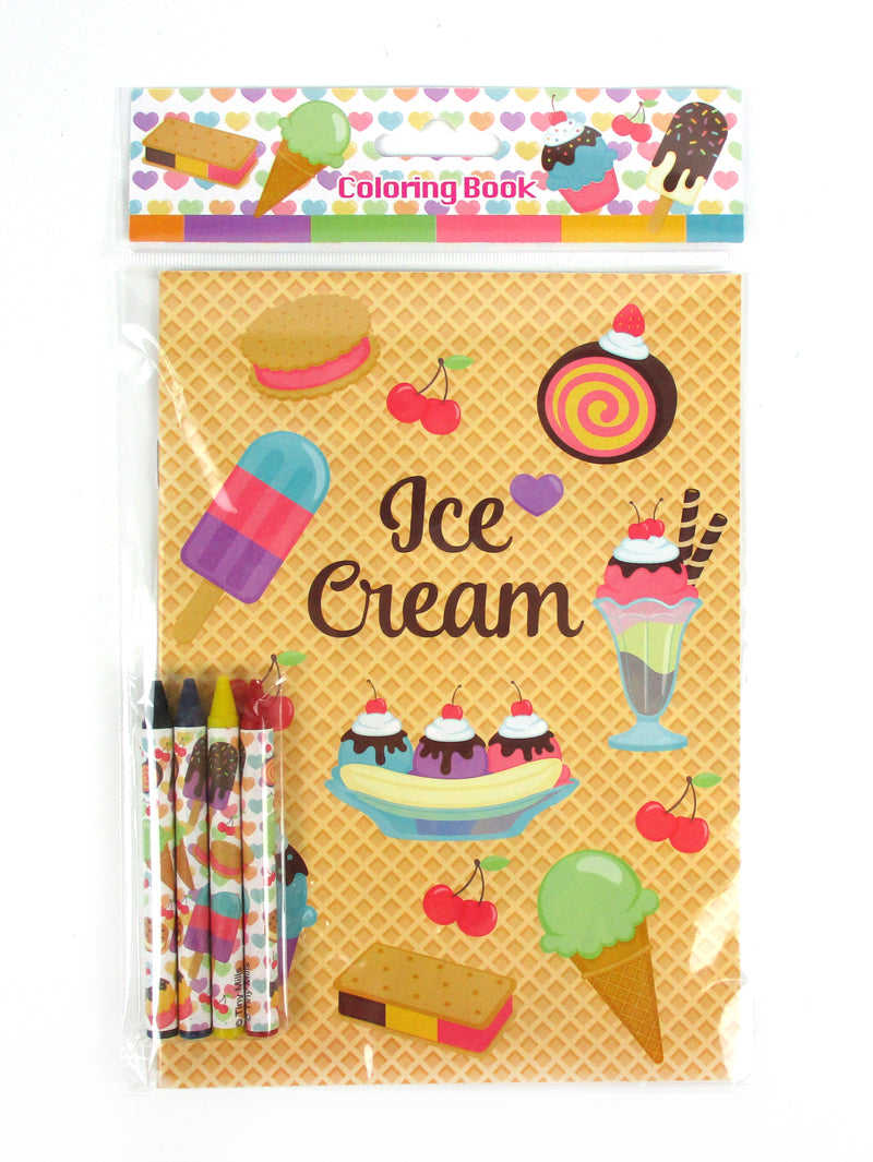 Ice Cream Coloring Books With Crayons Party Favors - Set Of 6 Or 12
