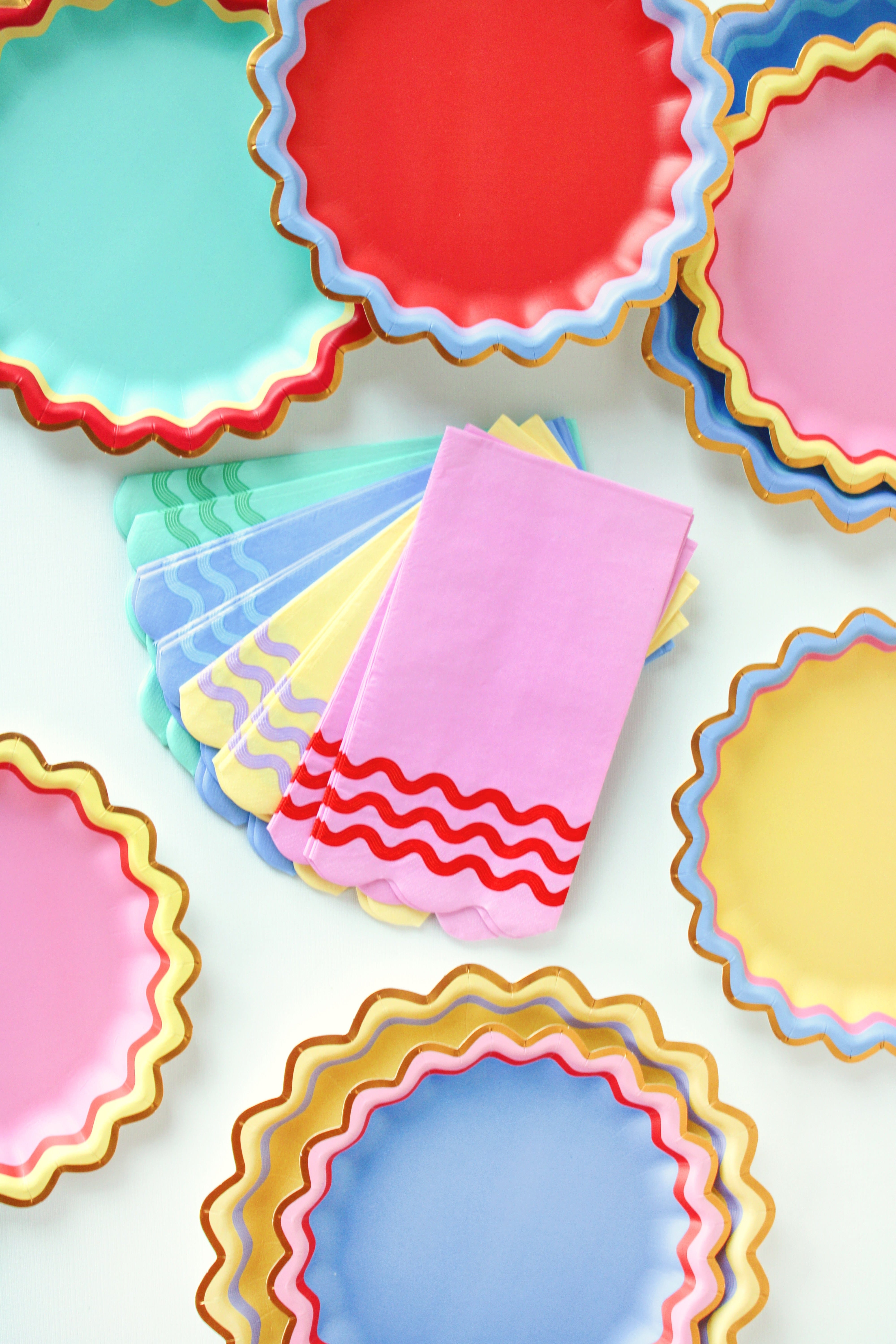 Rainbow Ric Rac Assorted Dessert Plates (10 Count)