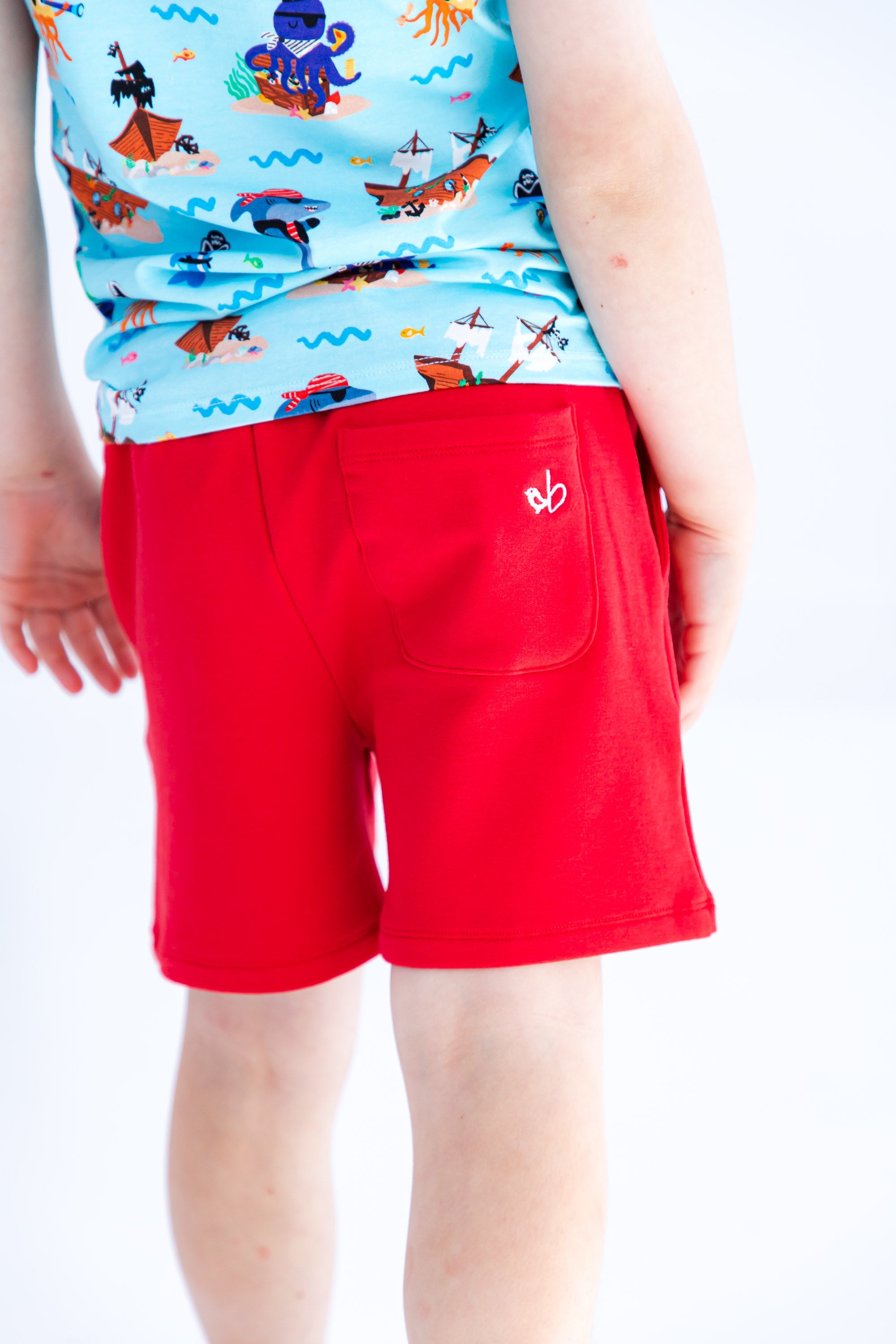 Crimson Bamboo/cotton Shorts