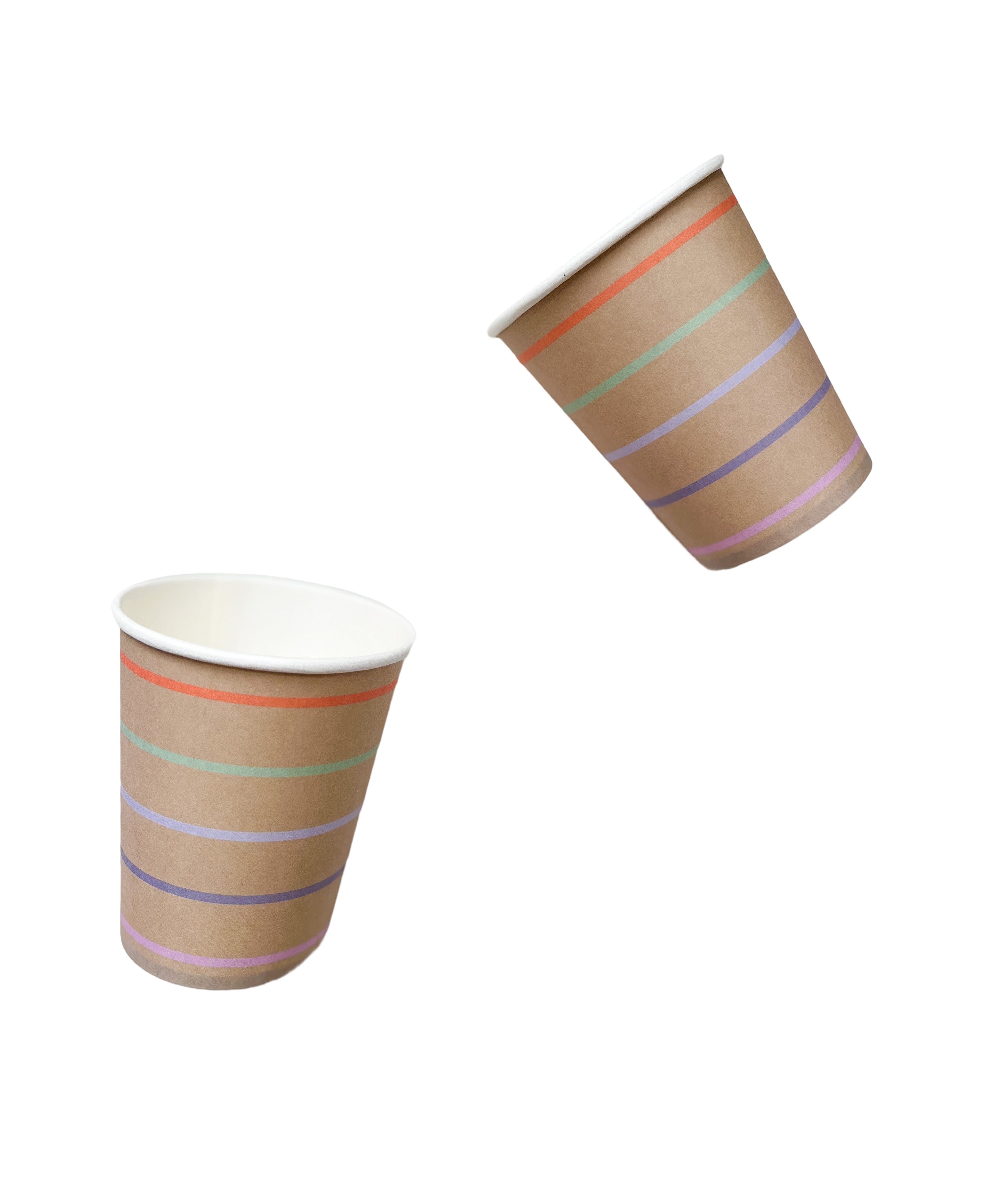 Tan Striped Cups