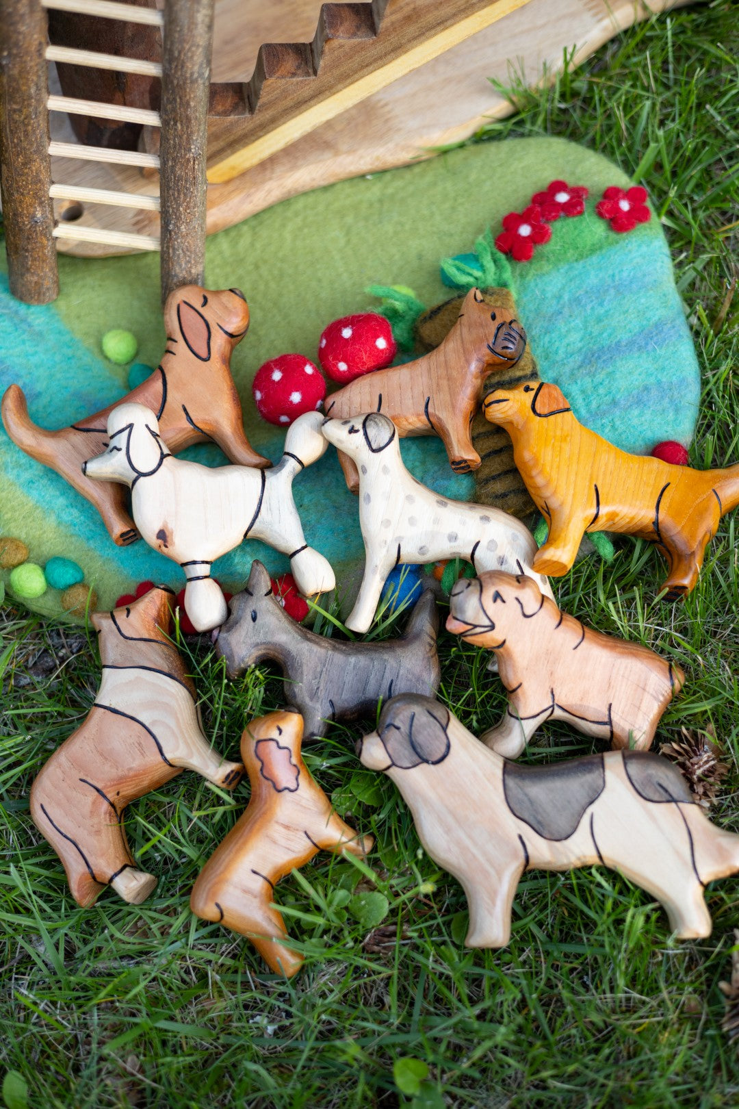 Wooden English Bulldog Toy Dog