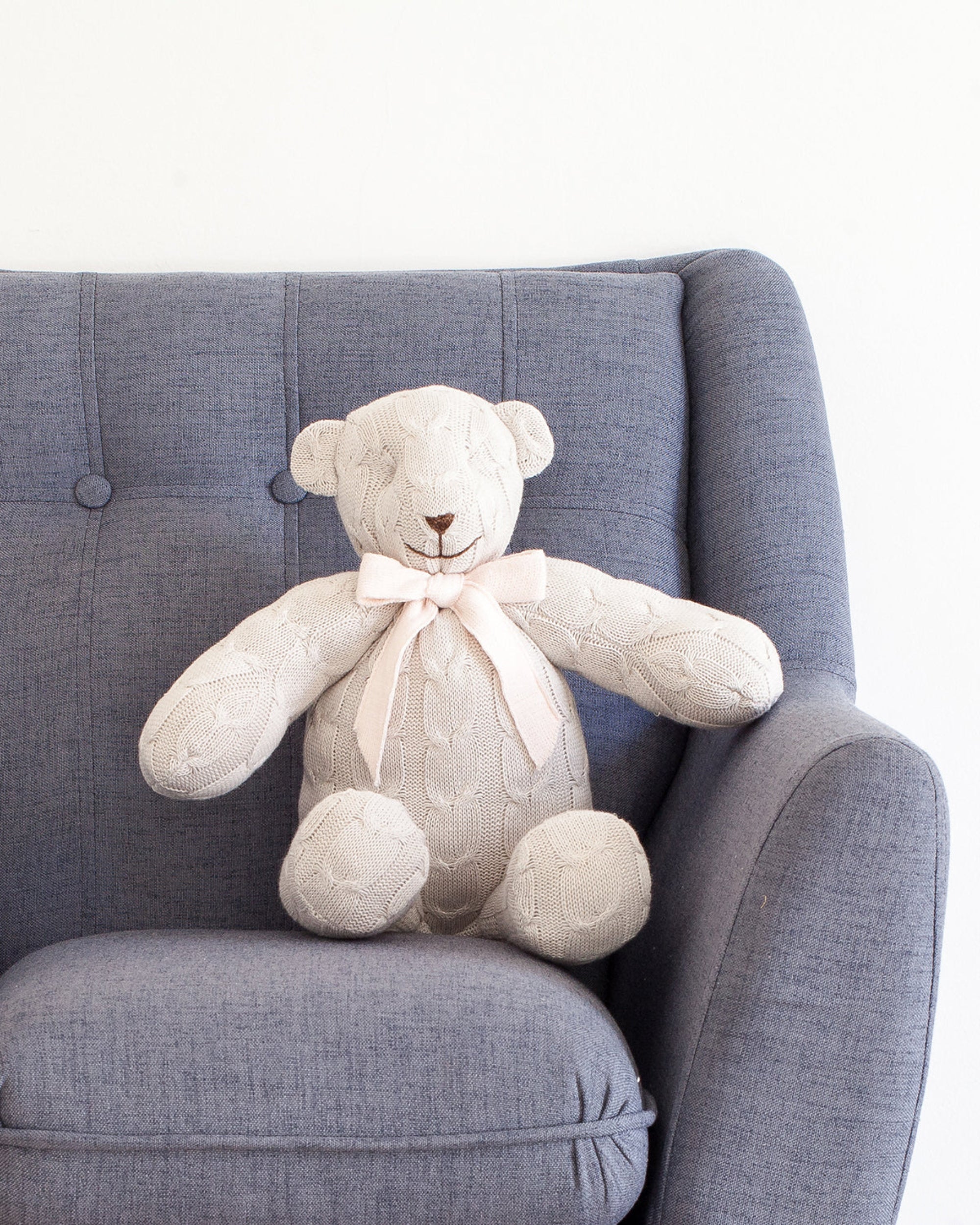 Plush Cable Knit Teddy Bear Classic