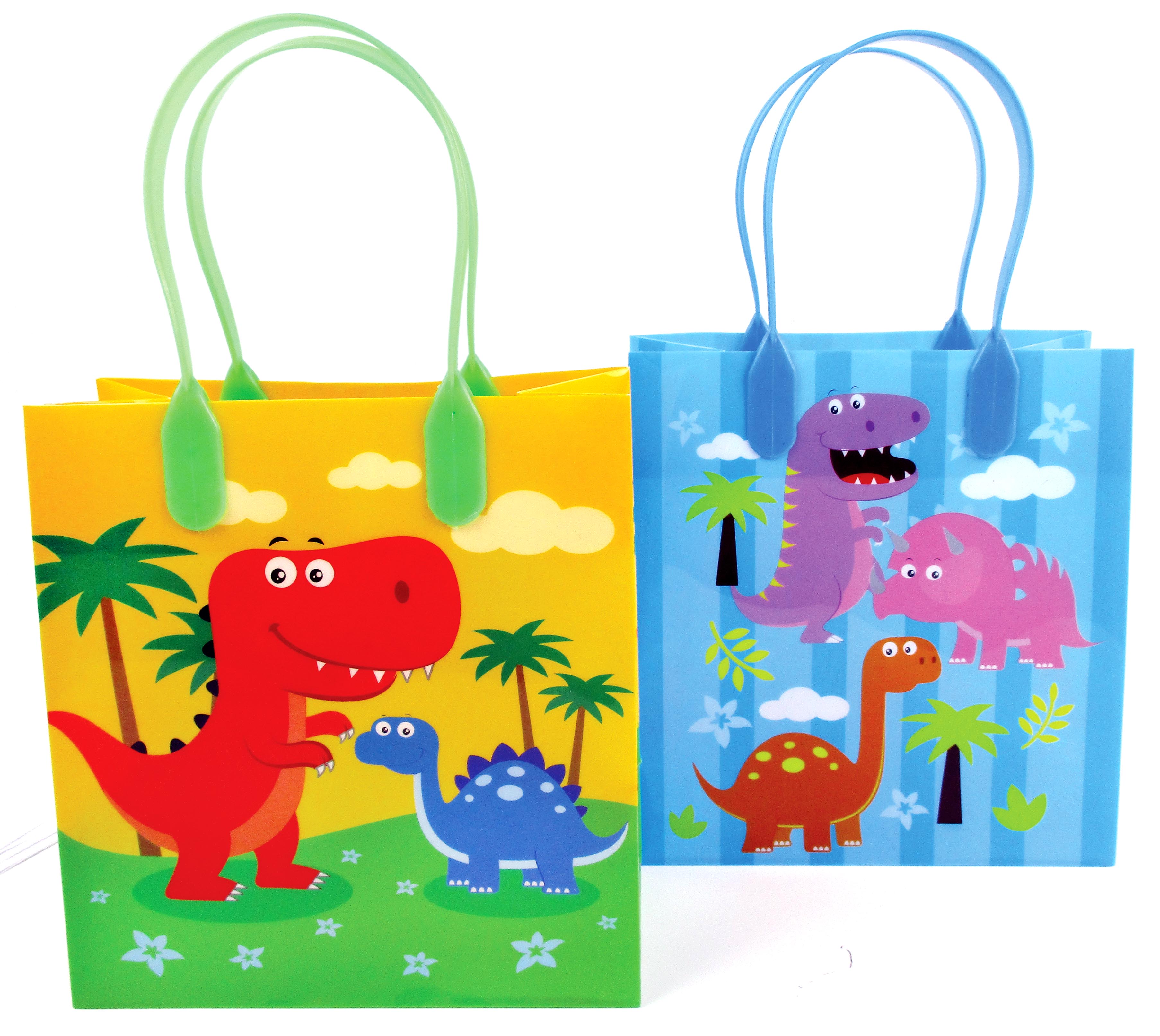Dinosaur Party Favor Bags Treat Bags - Set Of 6 Or 12