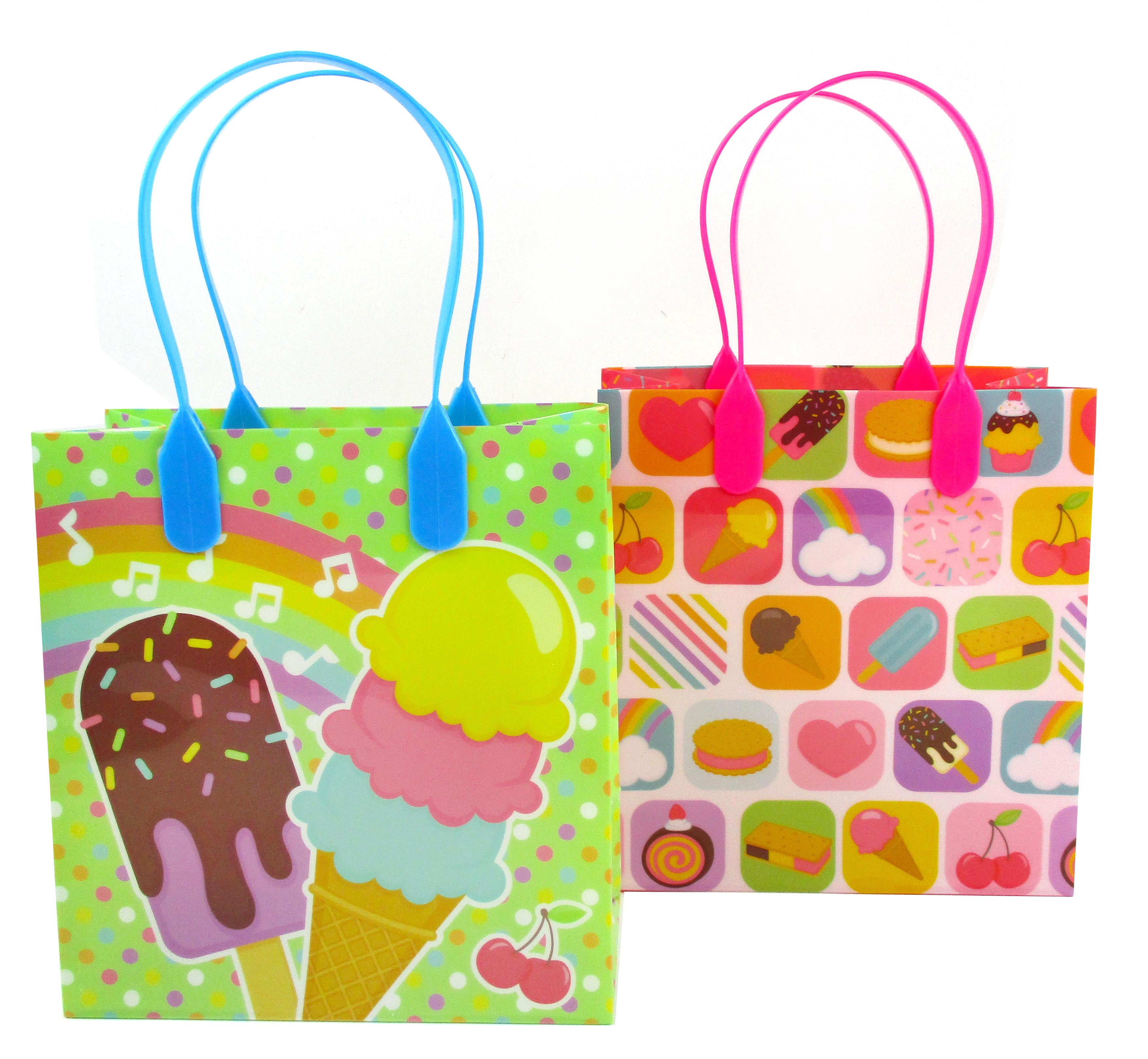 Ice Cream Party Favor Treat Bags - Set Of 6 Or 12
