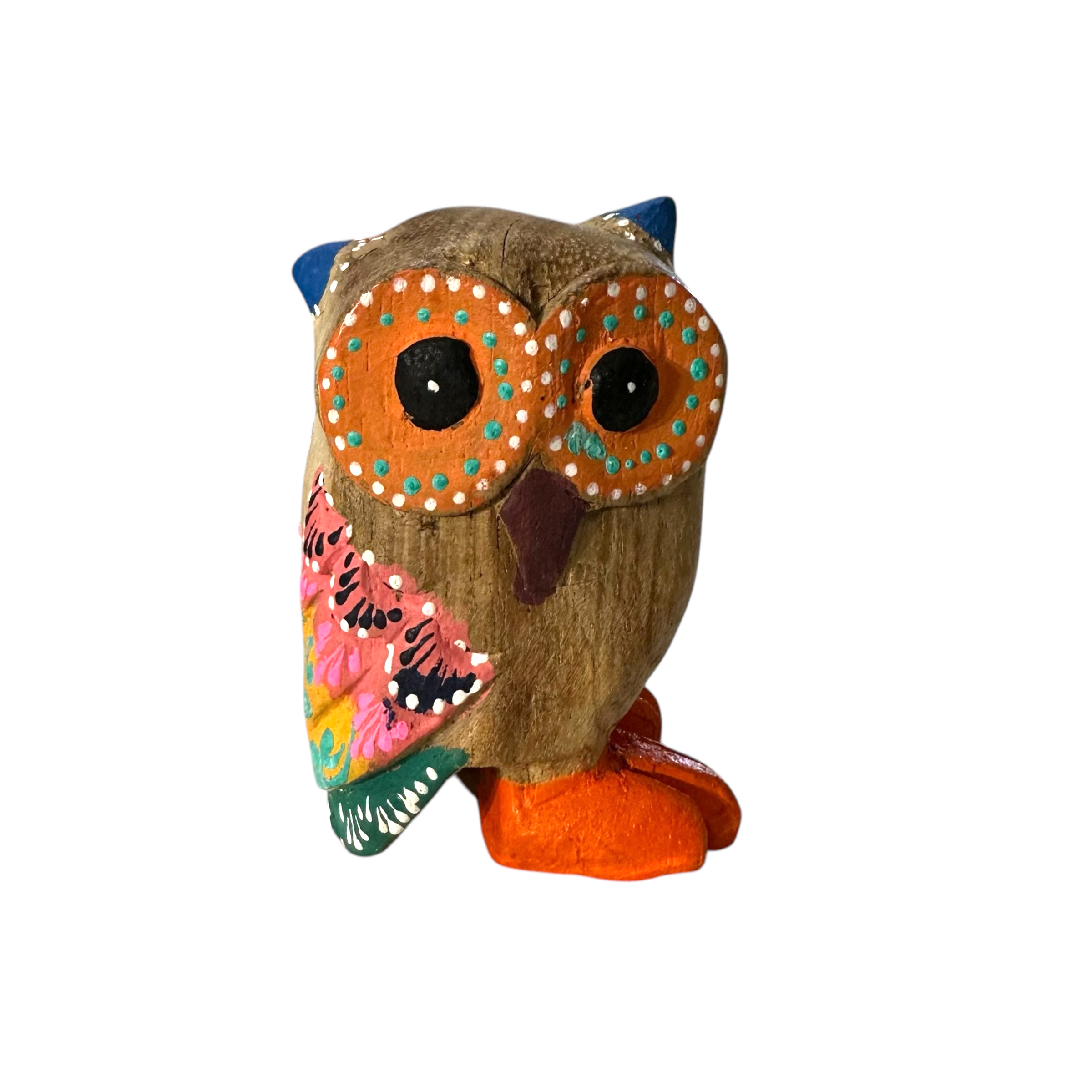 Blue-horned Owl With Orange Eyes