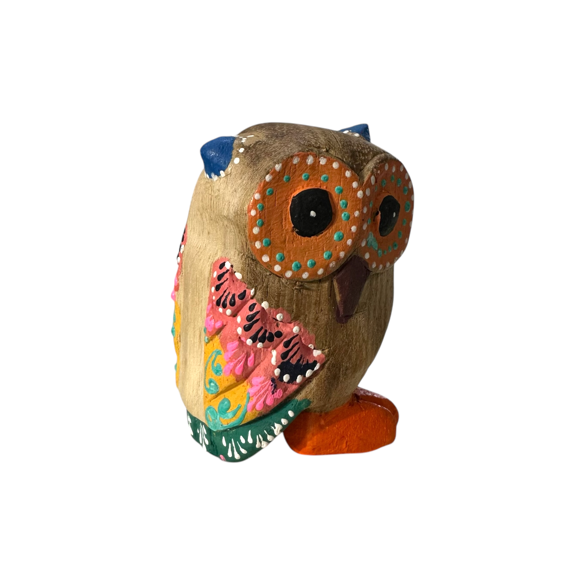 Blue-horned Owl With Orange Eyes