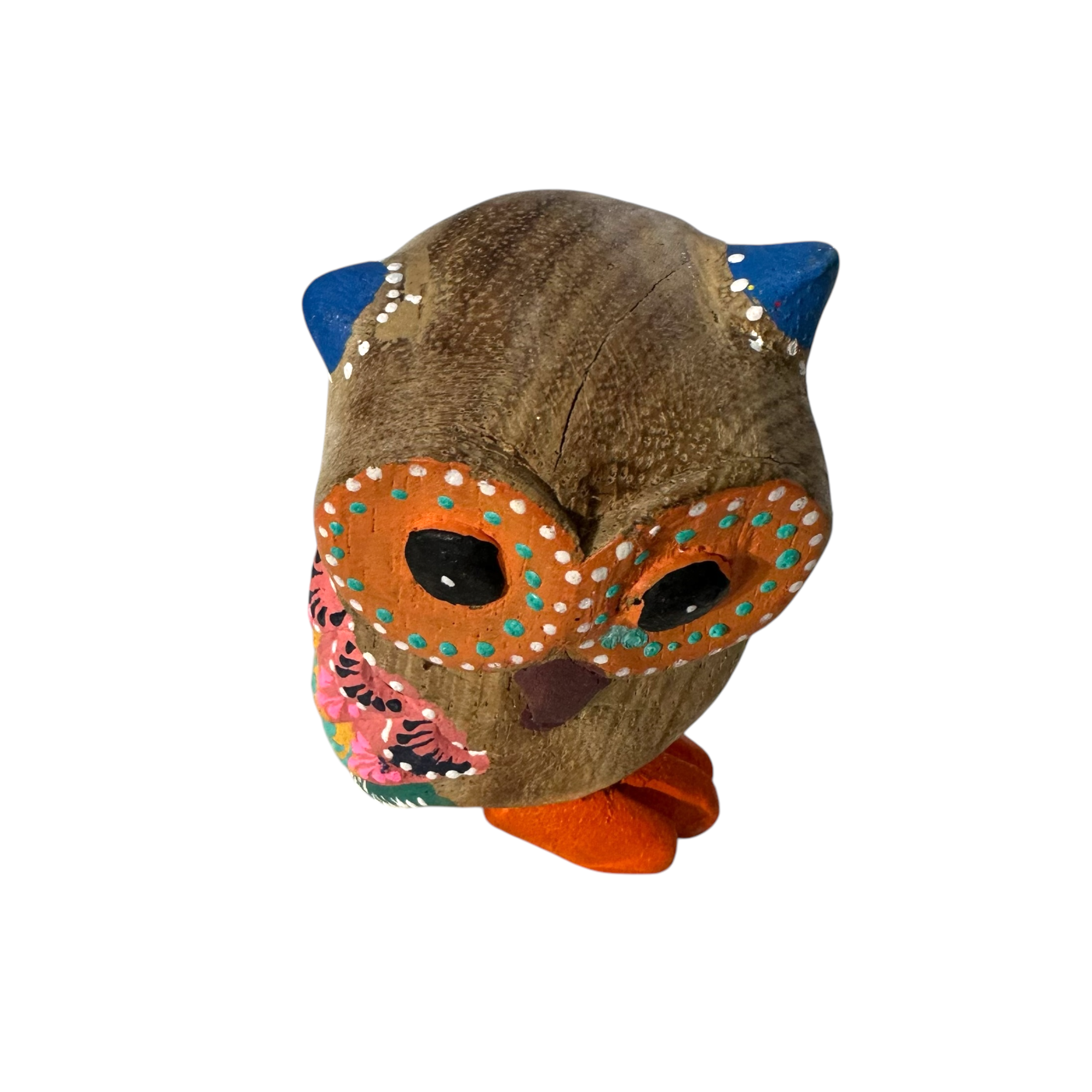Blue-horned Owl With Orange Eyes