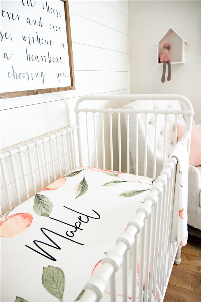 Custom Crib Sheet Georgia Peach Personalized Nursery