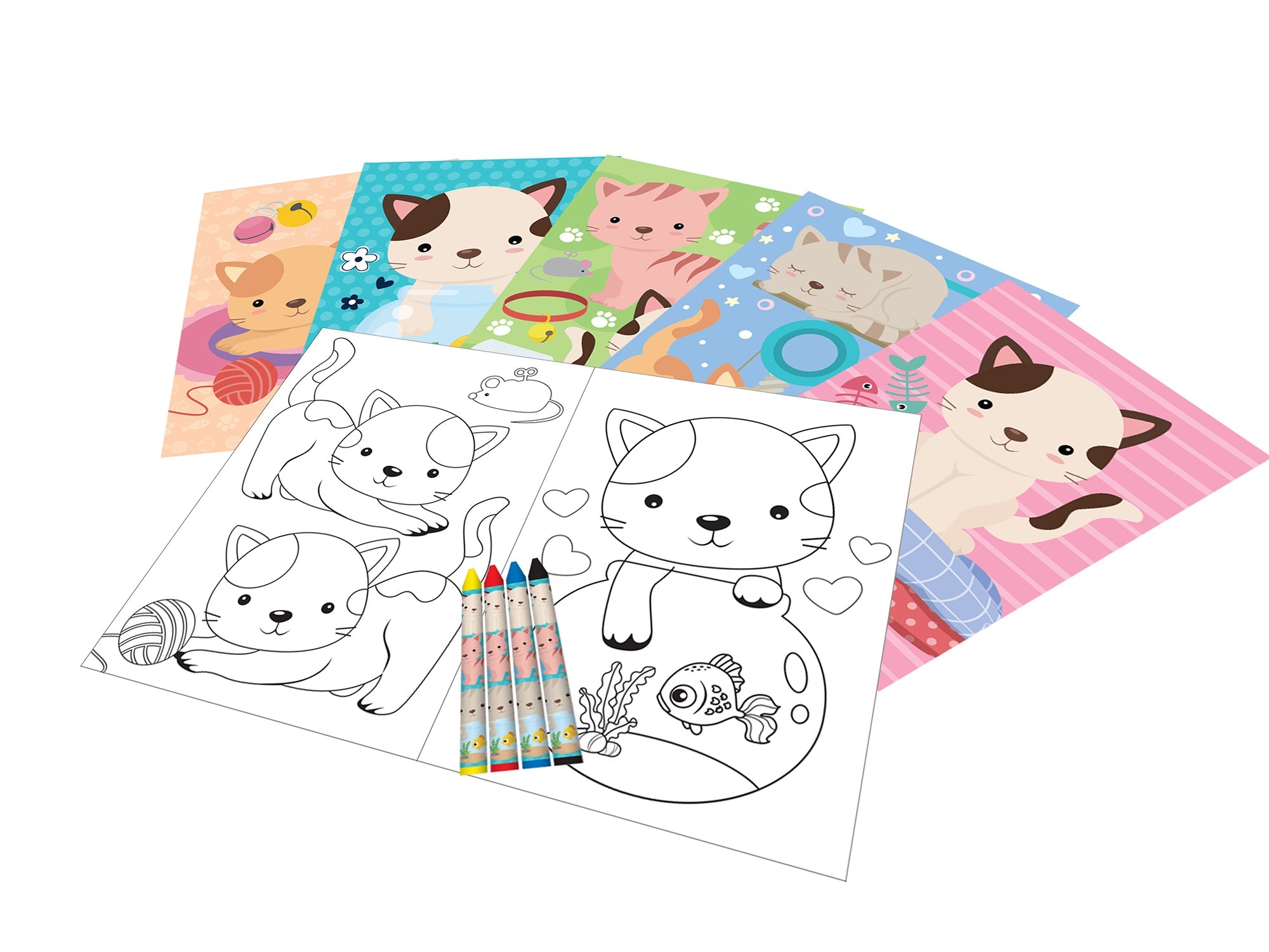 Cats Coloring Books - Set Of 6 Or 12