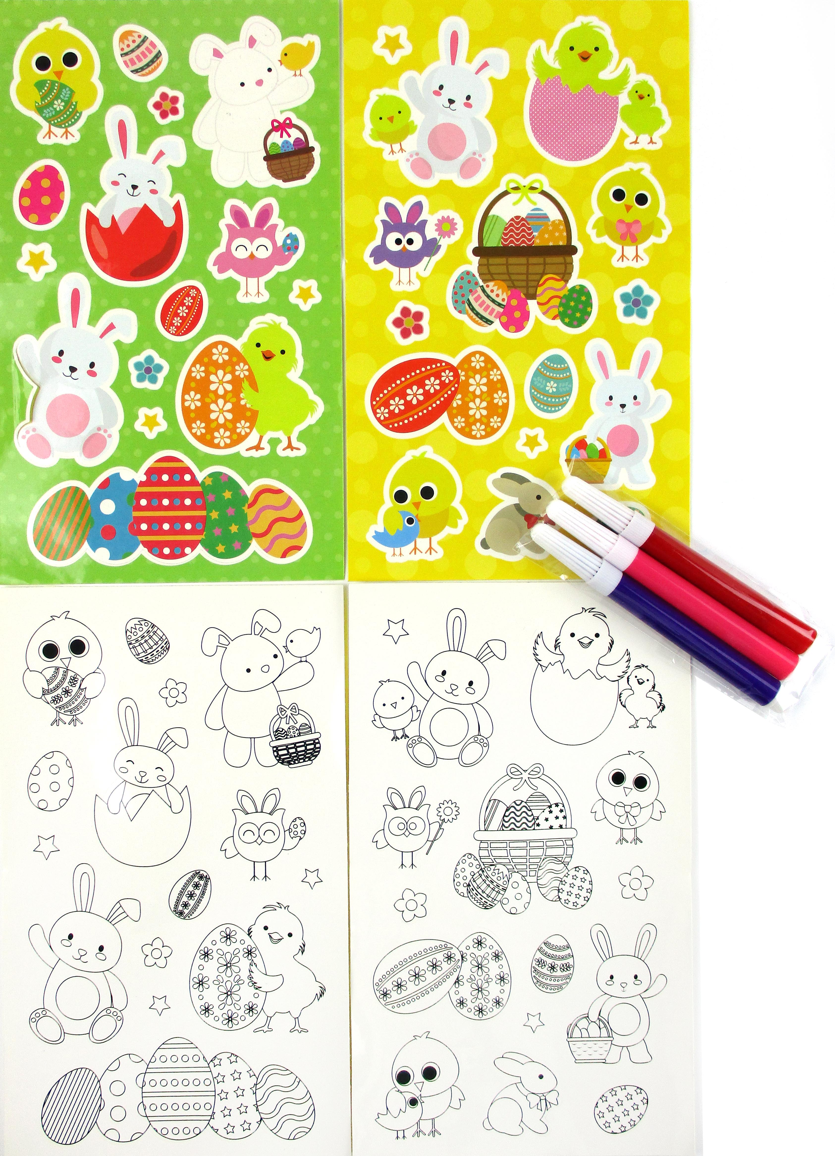 Easter Color-in Sticker Set With Markers
