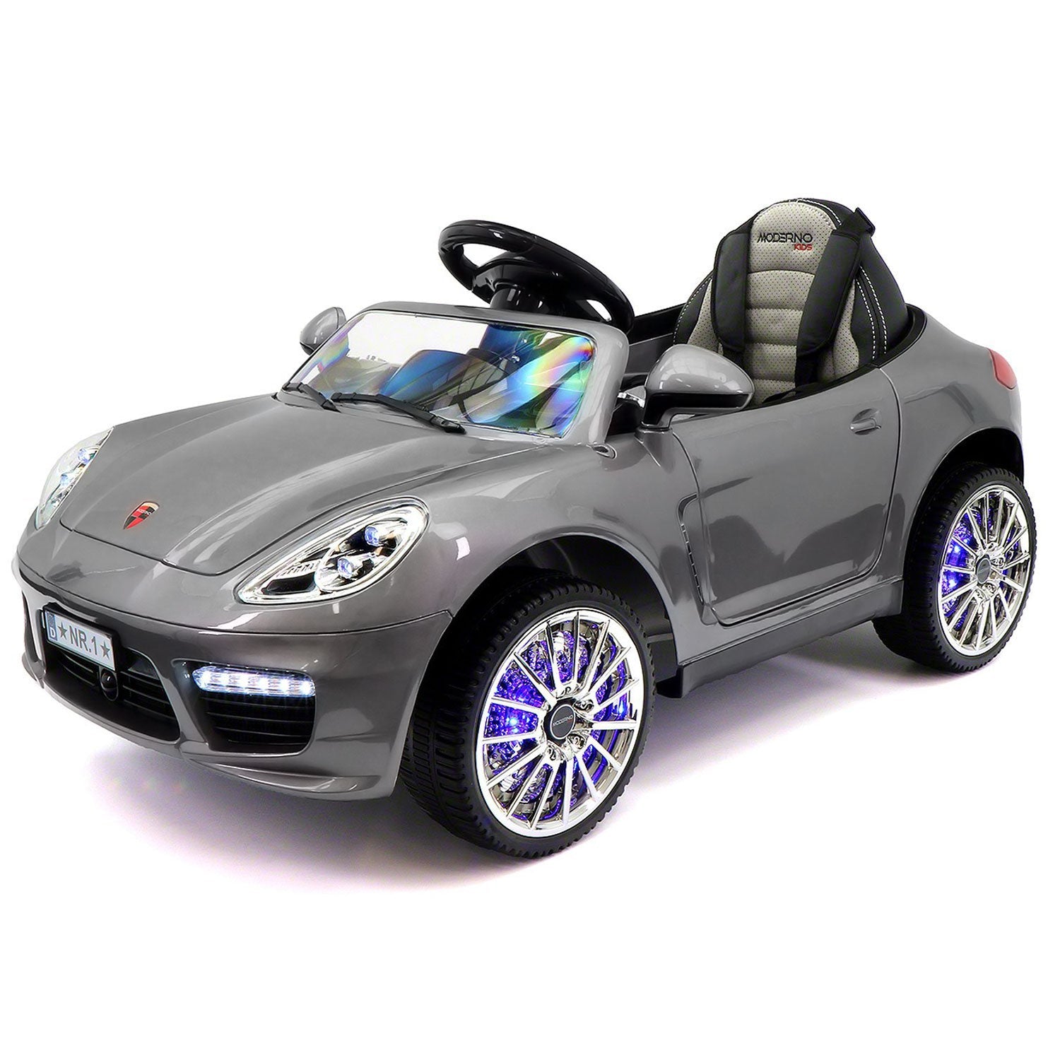 Kiddie Roadster 12v Kids Electric Ride-on Car With R/c Parental Remote | Gray Metallic