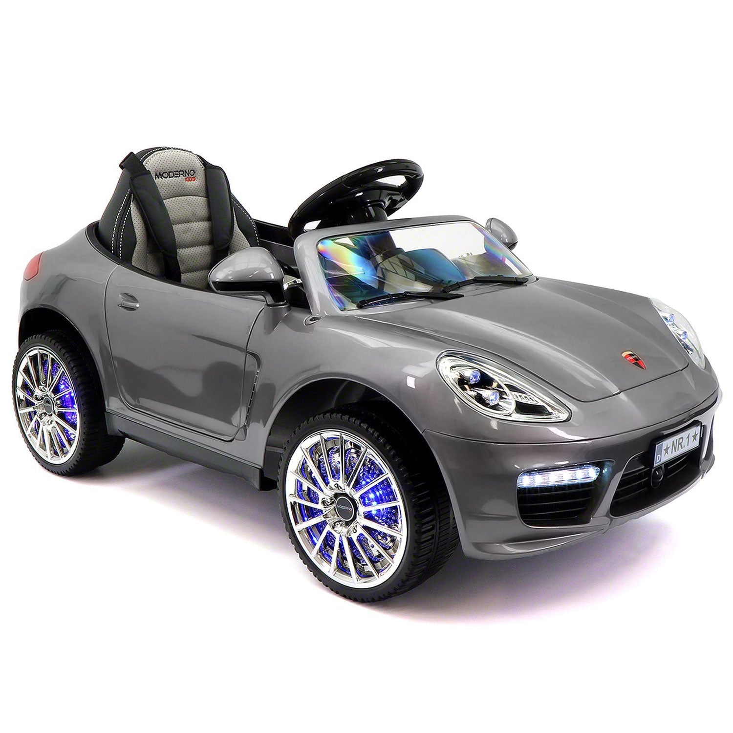 Kiddie Roadster 12v Kids Electric Ride-on Car With R/c Parental Remote | Gray Metallic