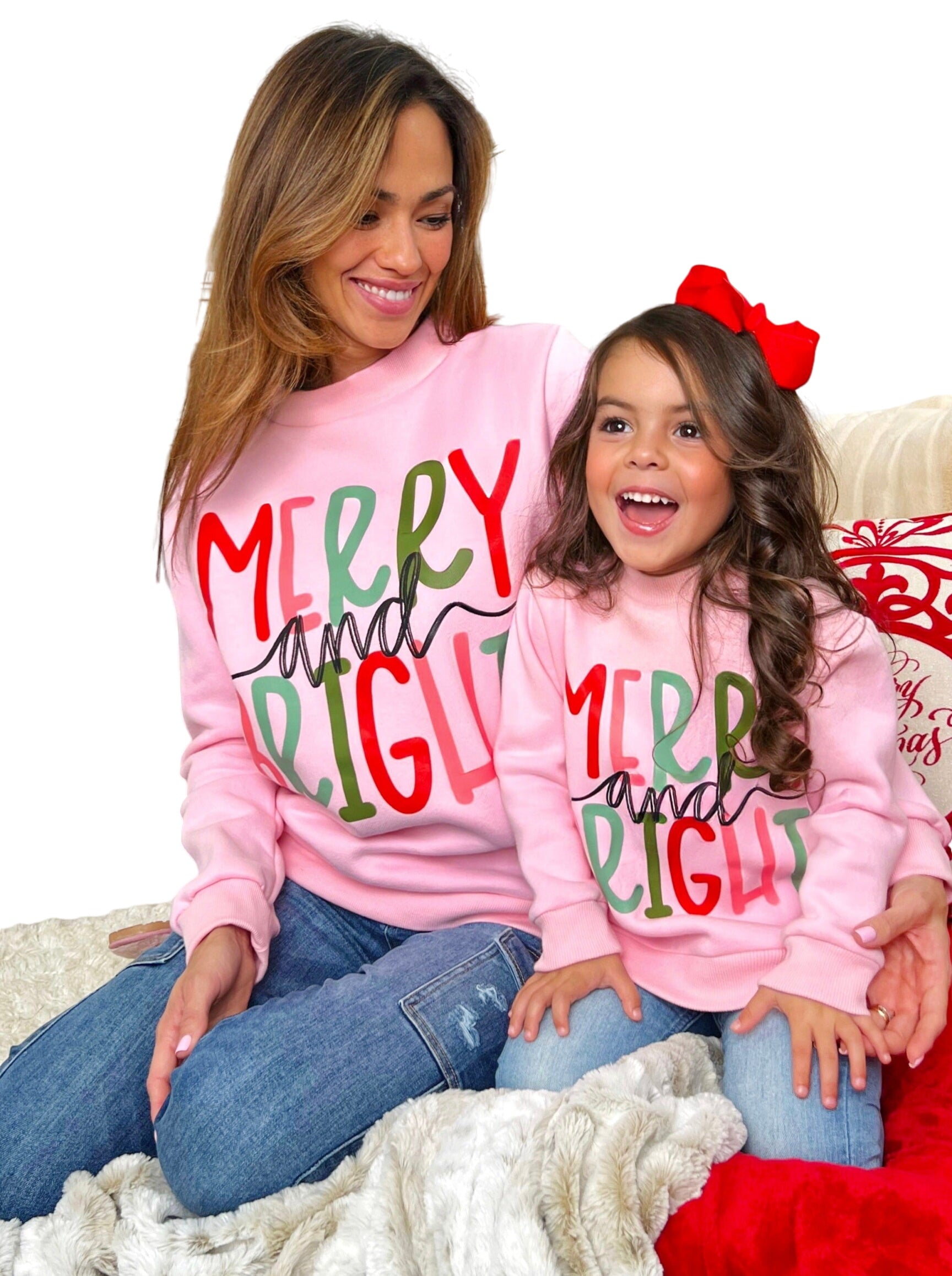 Mommy And Me Merry And Bright Pullover Sweater