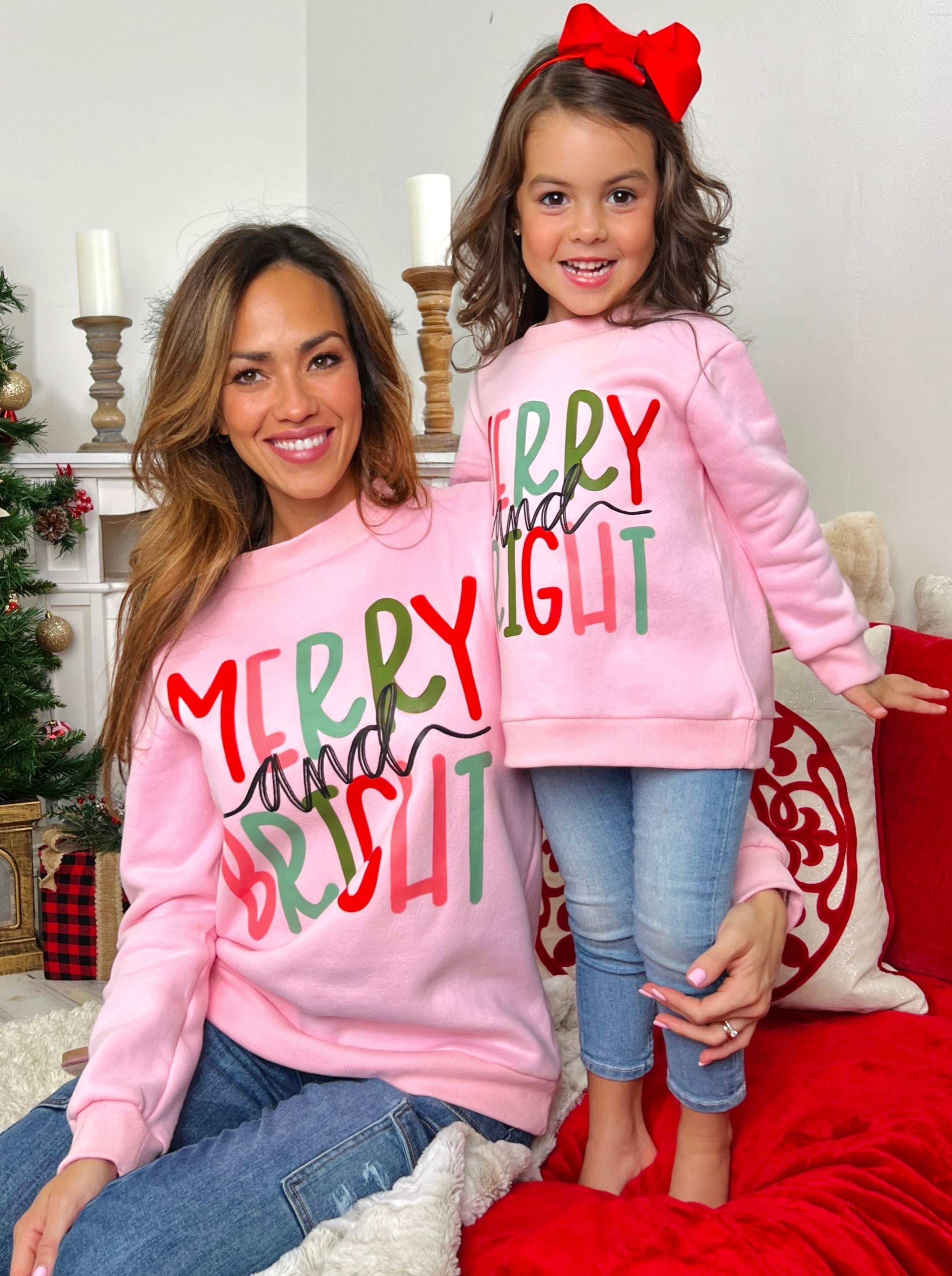 Mommy And Me Merry And Bright Pullover Sweater