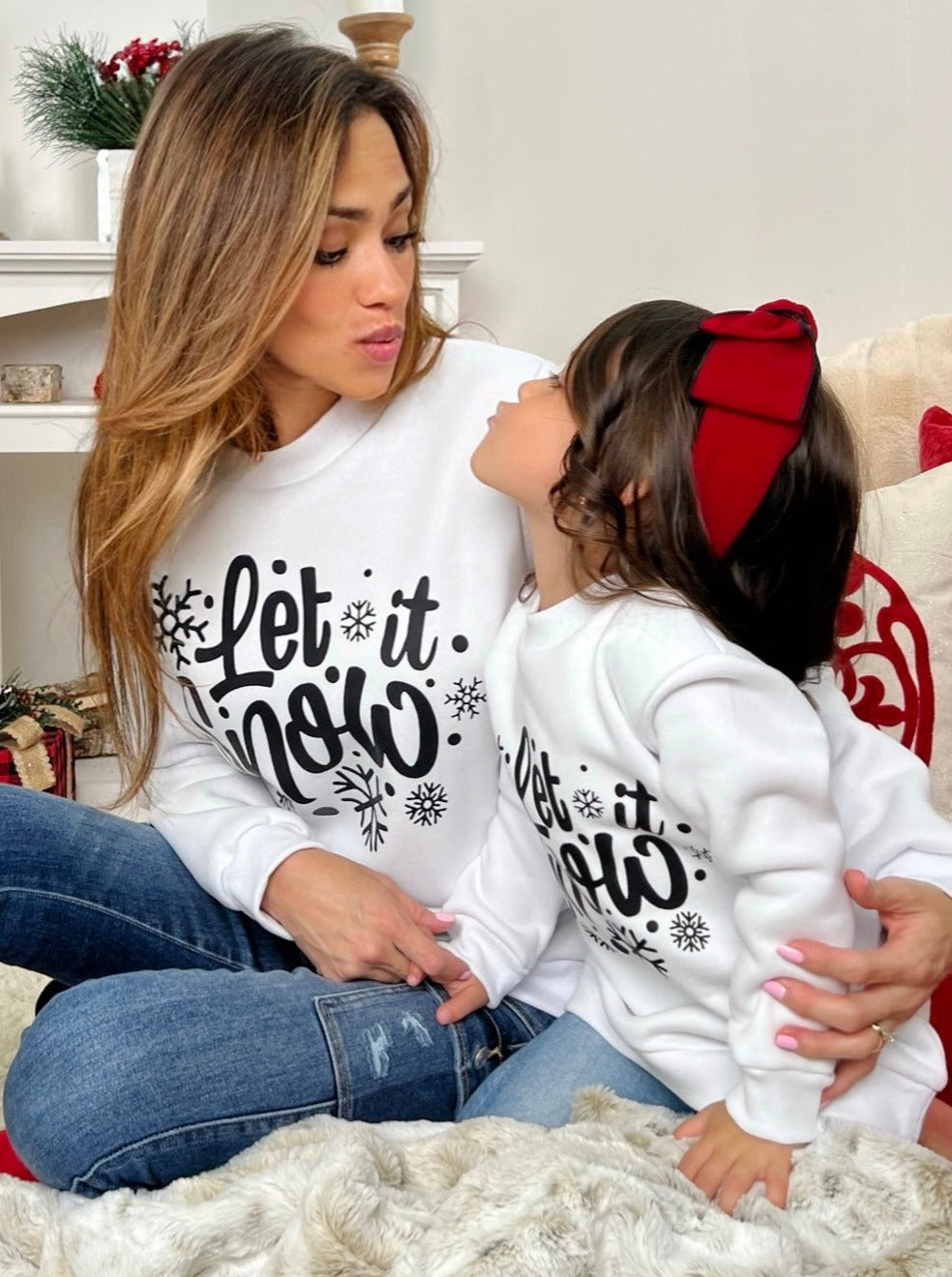 Mommy And Me Let It Snow Pullover Sweater