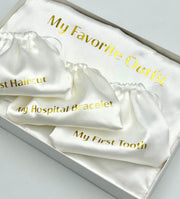 Heypeacock Keepsake Pouches: White Satin