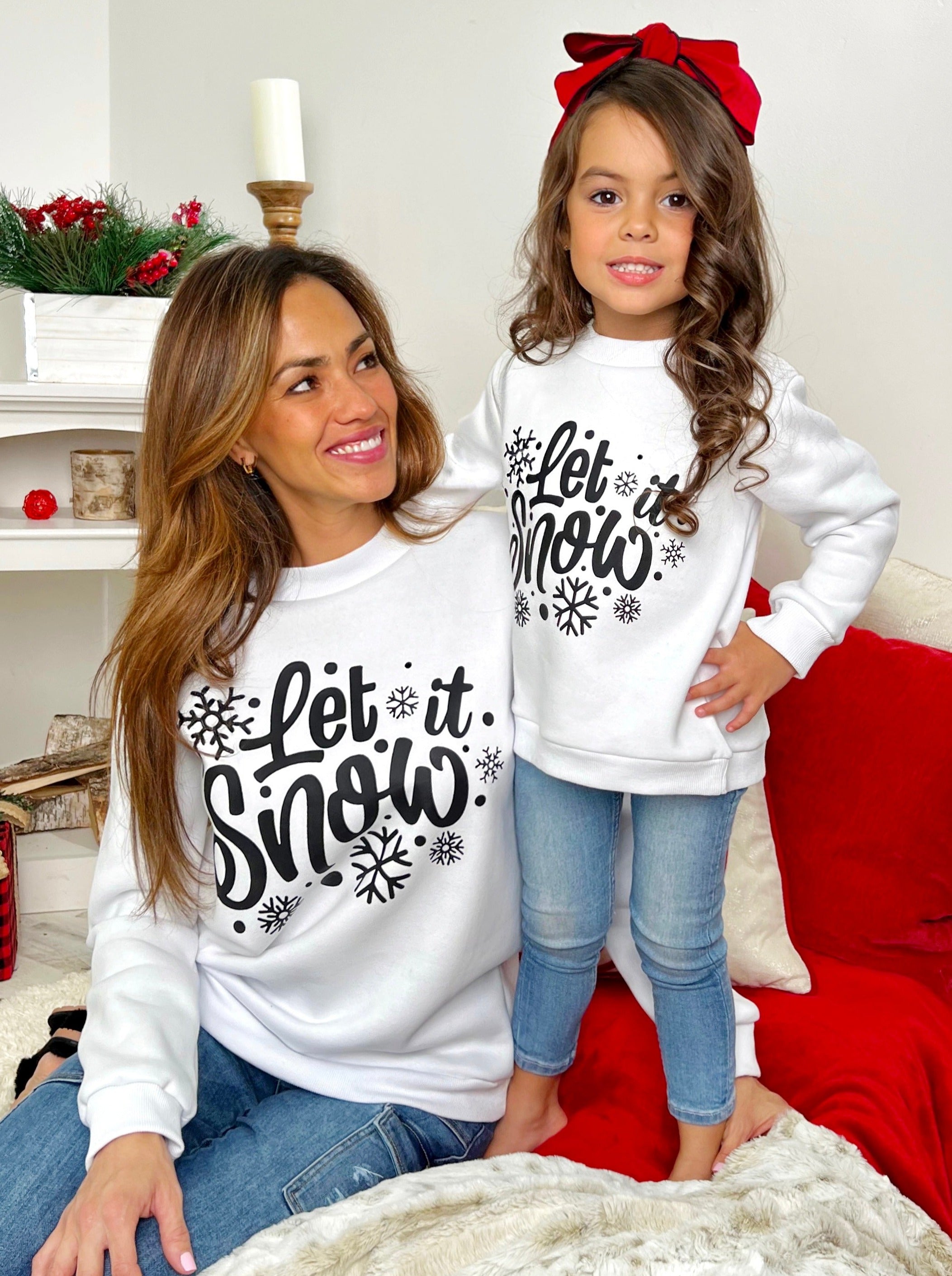 Mommy And Me Let It Snow Pullover Sweater