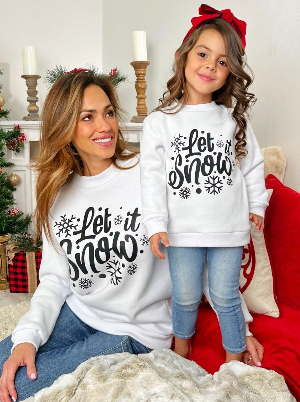 Mommy And Me Let It Snow Pullover Sweater