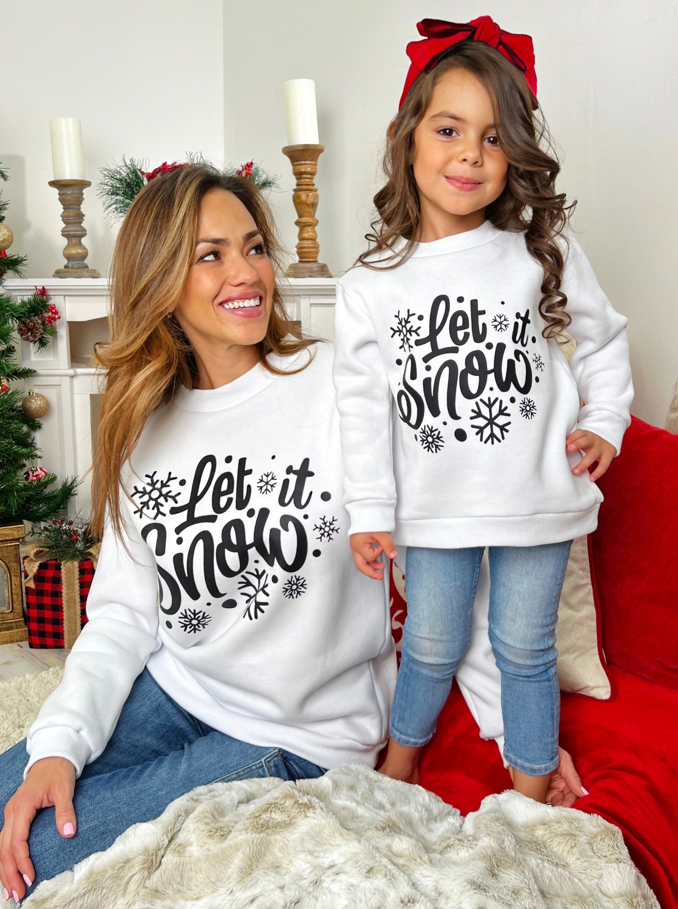 Mommy And Me Let It Snow Pullover Sweater