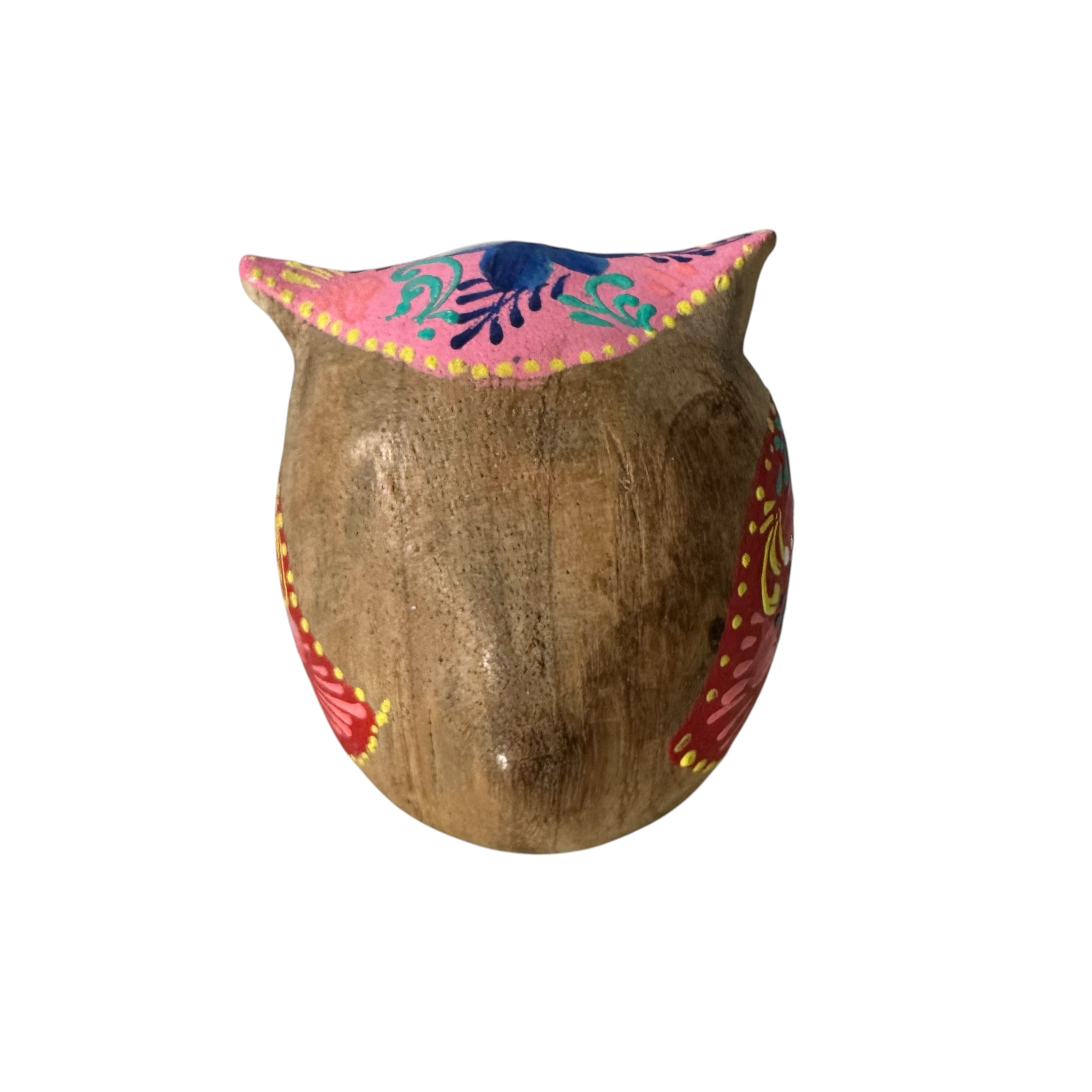 Hand-painted Wooden Owl Figurine - Pastel Color Theme