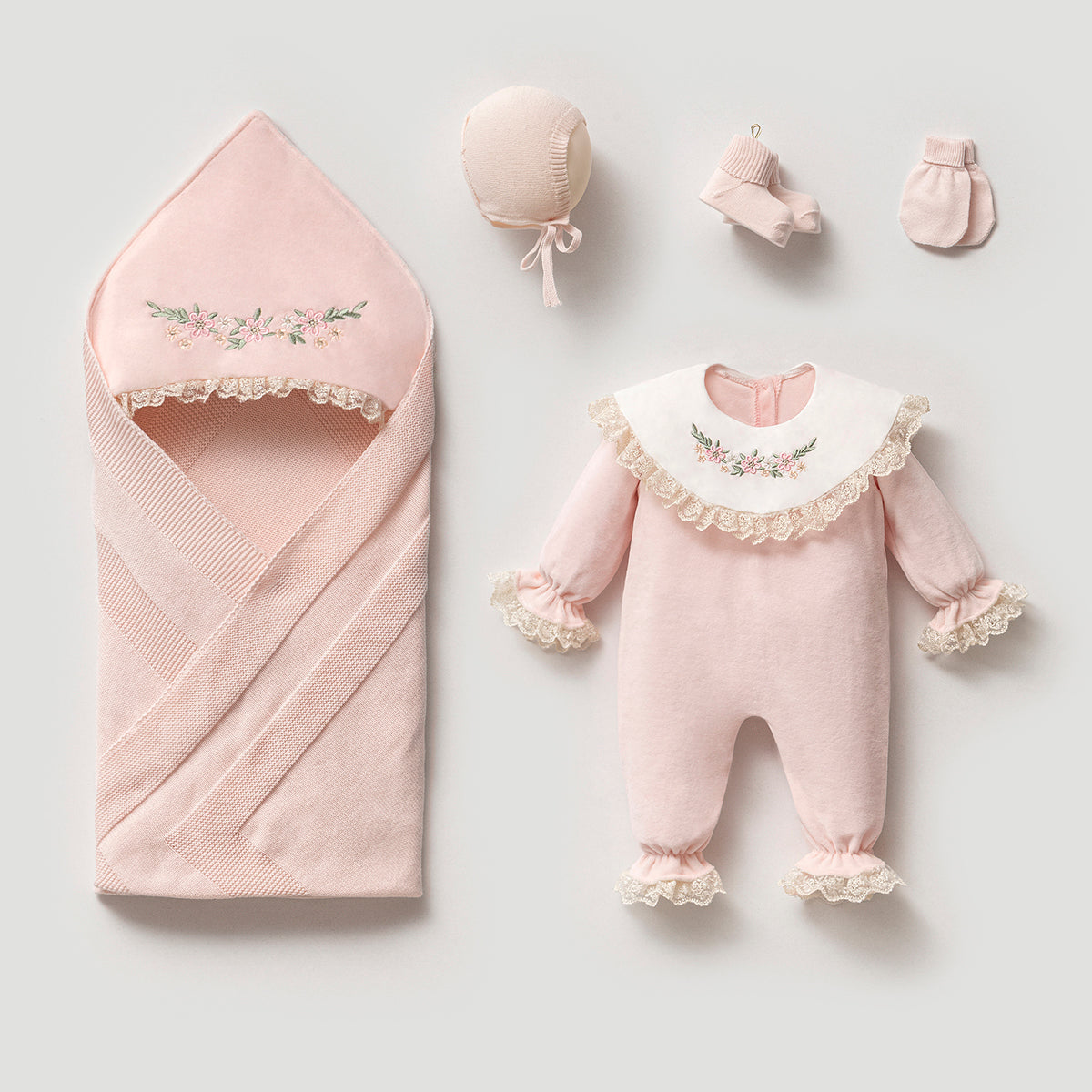 Giulia Newborn Knitwear Coming Home Outfit Set (5 Pcs)