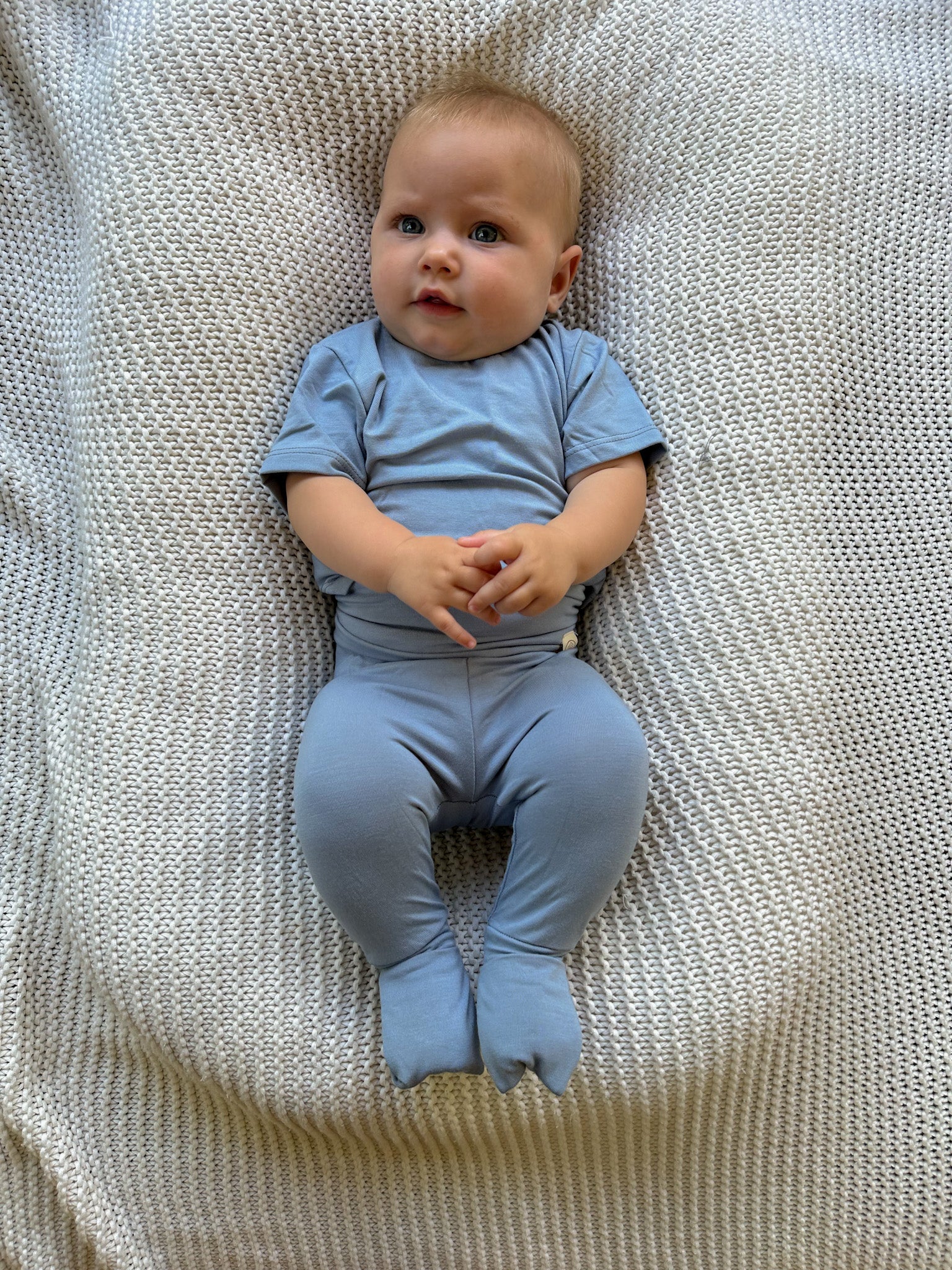 *preorder* Fold-over Footie Leggings | Baby & Toddler | Luxury Bamboo | Dusty Blue