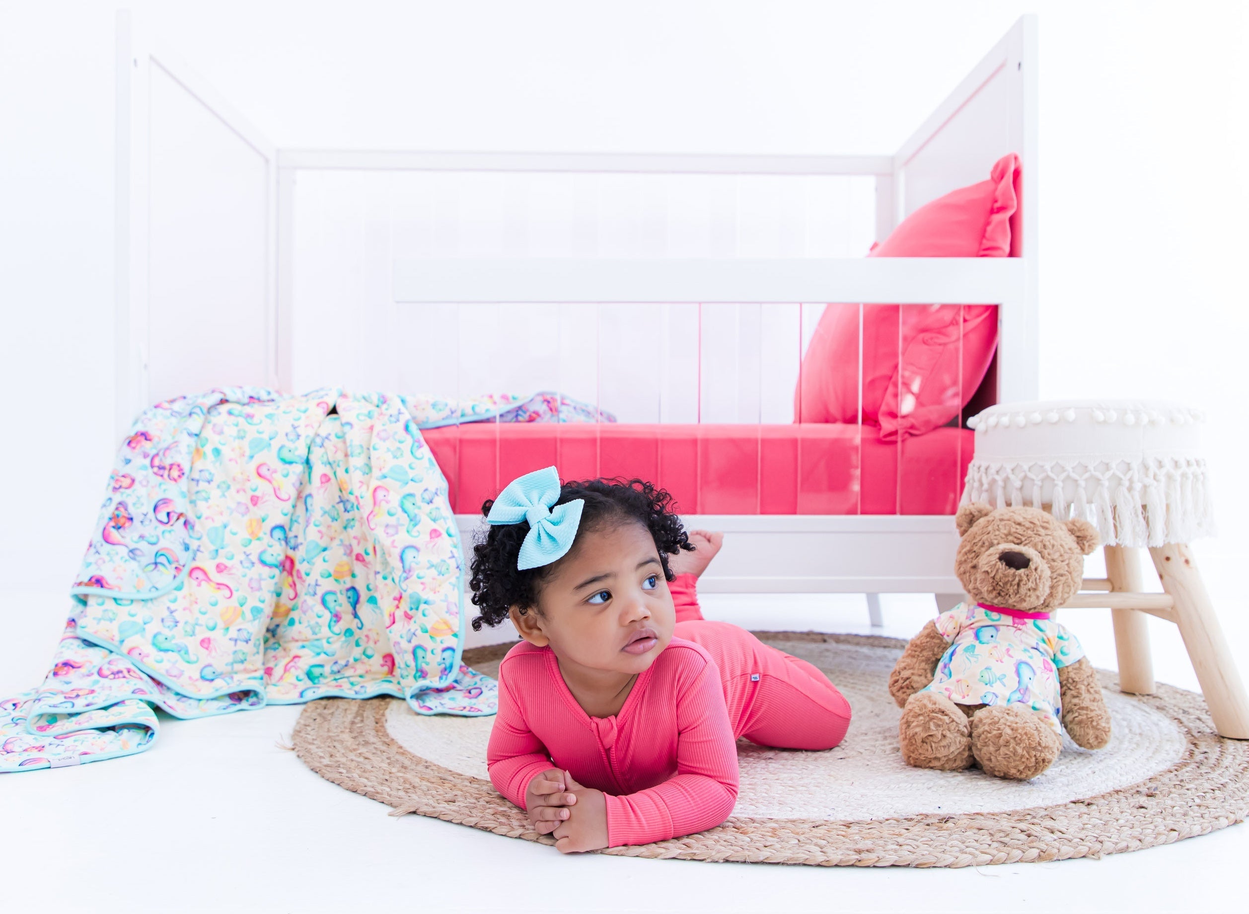 Strawberry Ribbed Crib Sheet