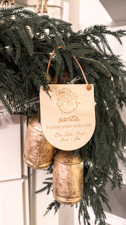 Santa, Please Stop Here Custom Door Sign