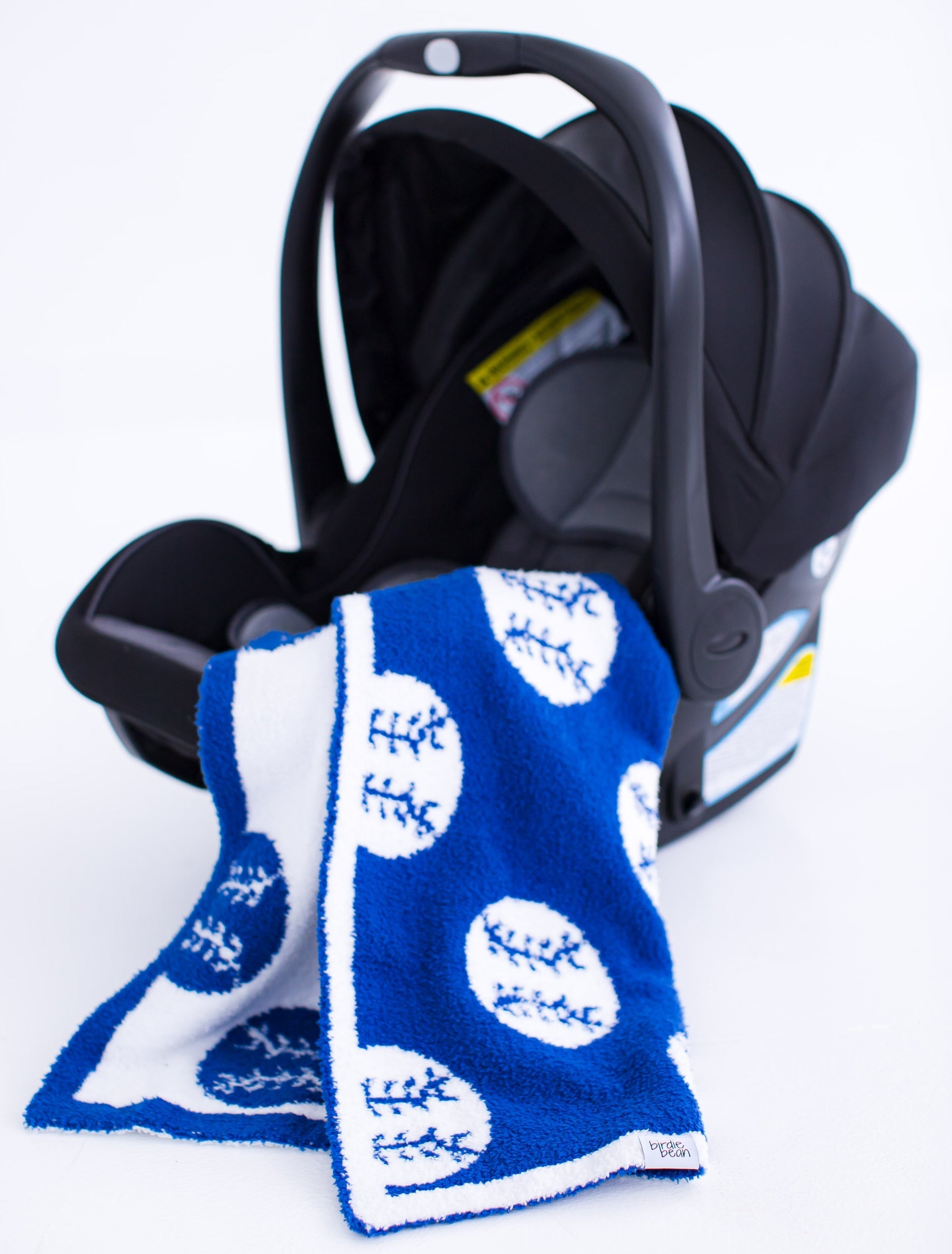 Baseball Plush Blanket- Blue/stroller