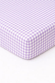 Purple Gingham Crib Sheet
