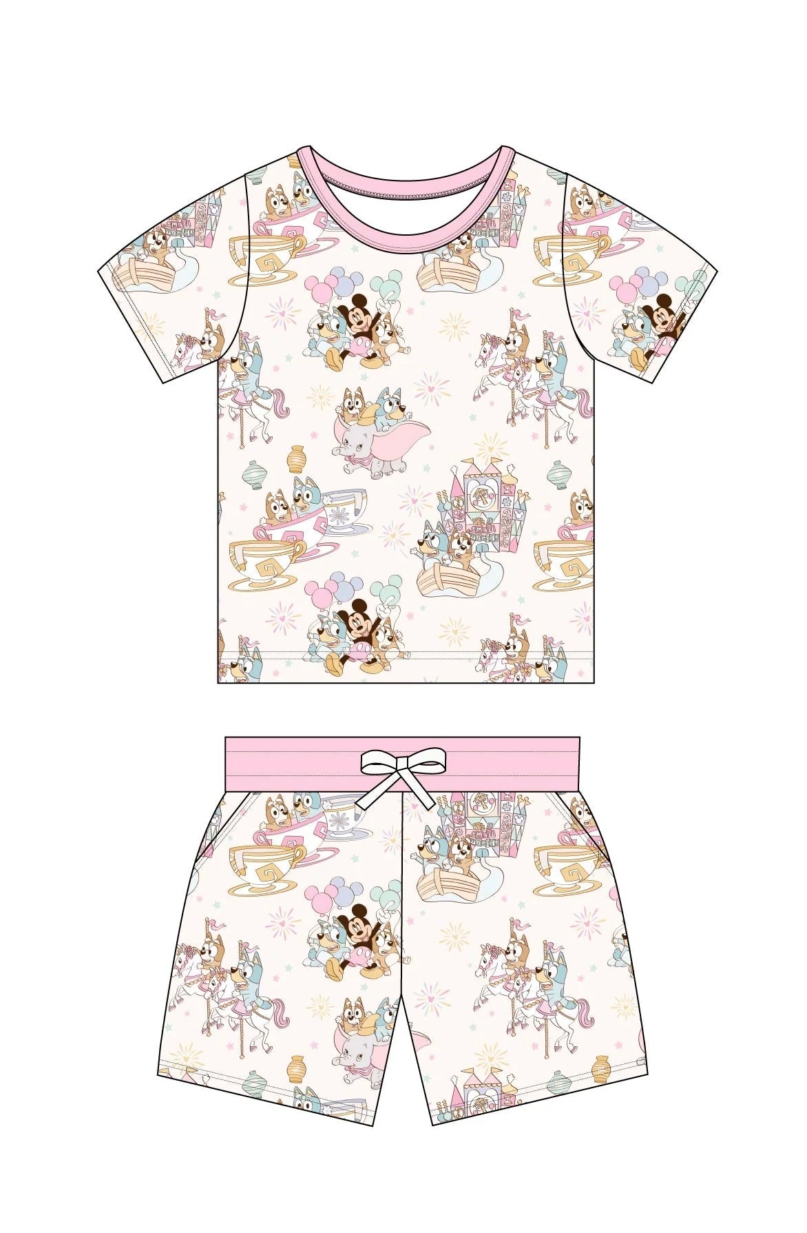 Pastel Park (cotton Candy) - Pocket Short Set