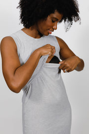 Little Breastfeeding Dress - Heather Gray