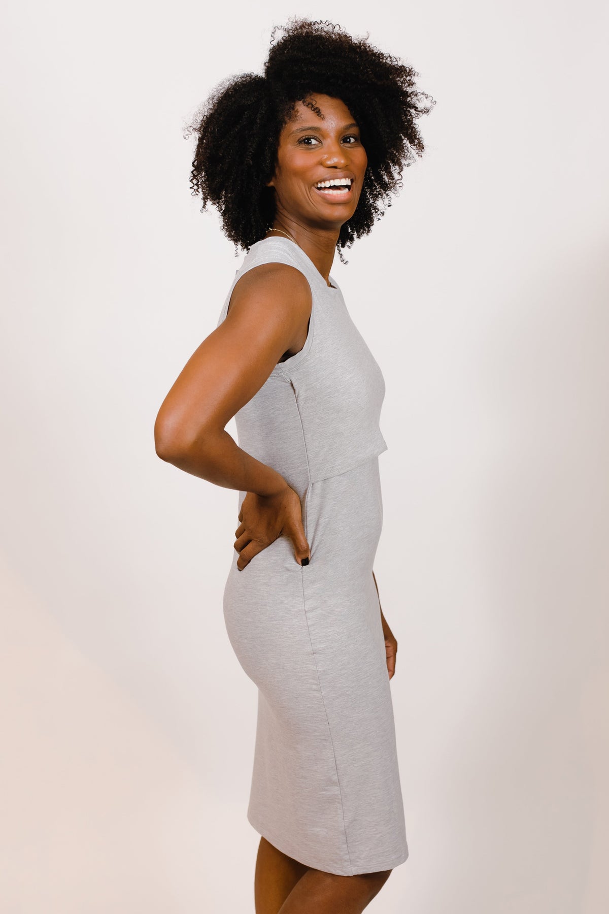 Little Breastfeeding Dress - Heather Gray
