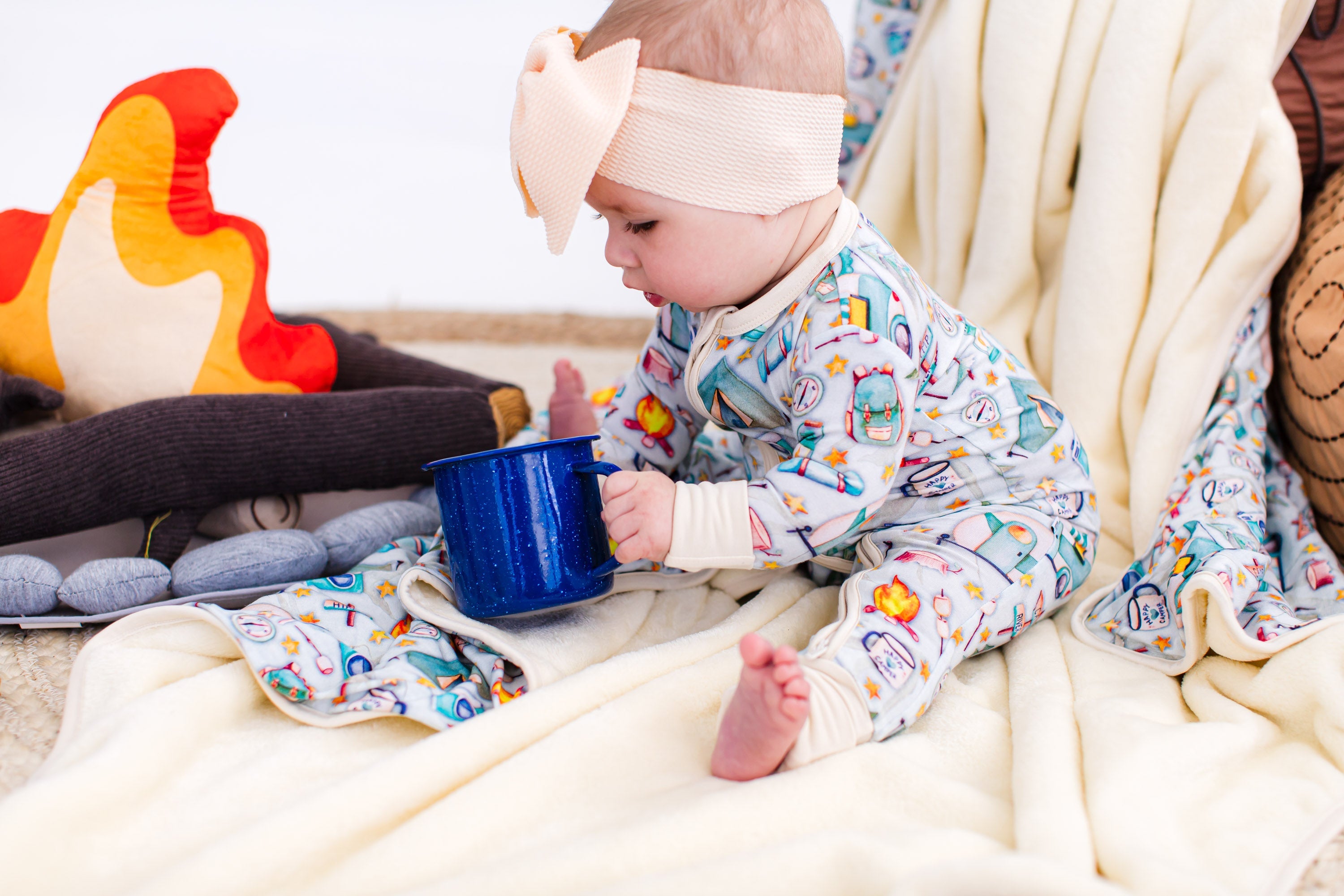 Wilder- Blue Plush Toddler Birdie Blanket