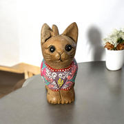 Brown With Pastel Floral – Rosewood Serenity Cat