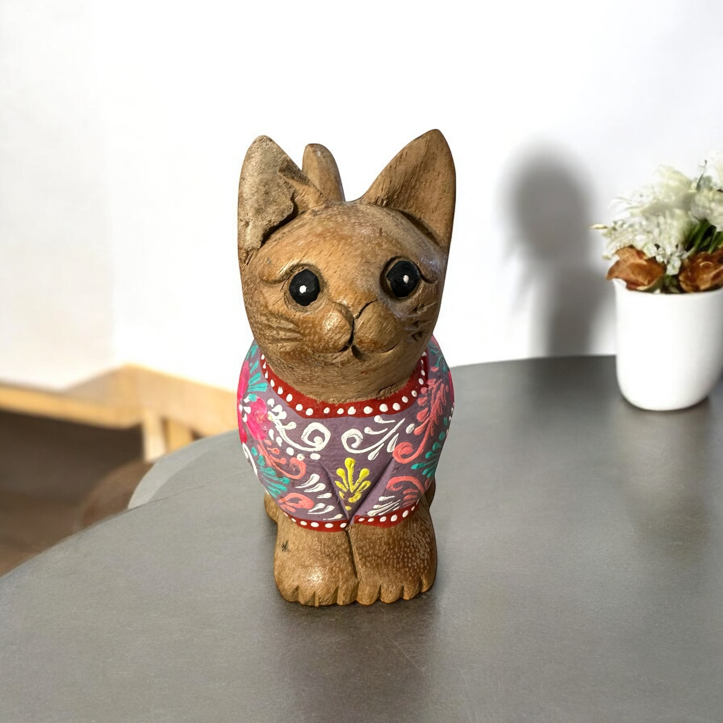 Brown With Pastel Floral – Rosewood Serenity Cat