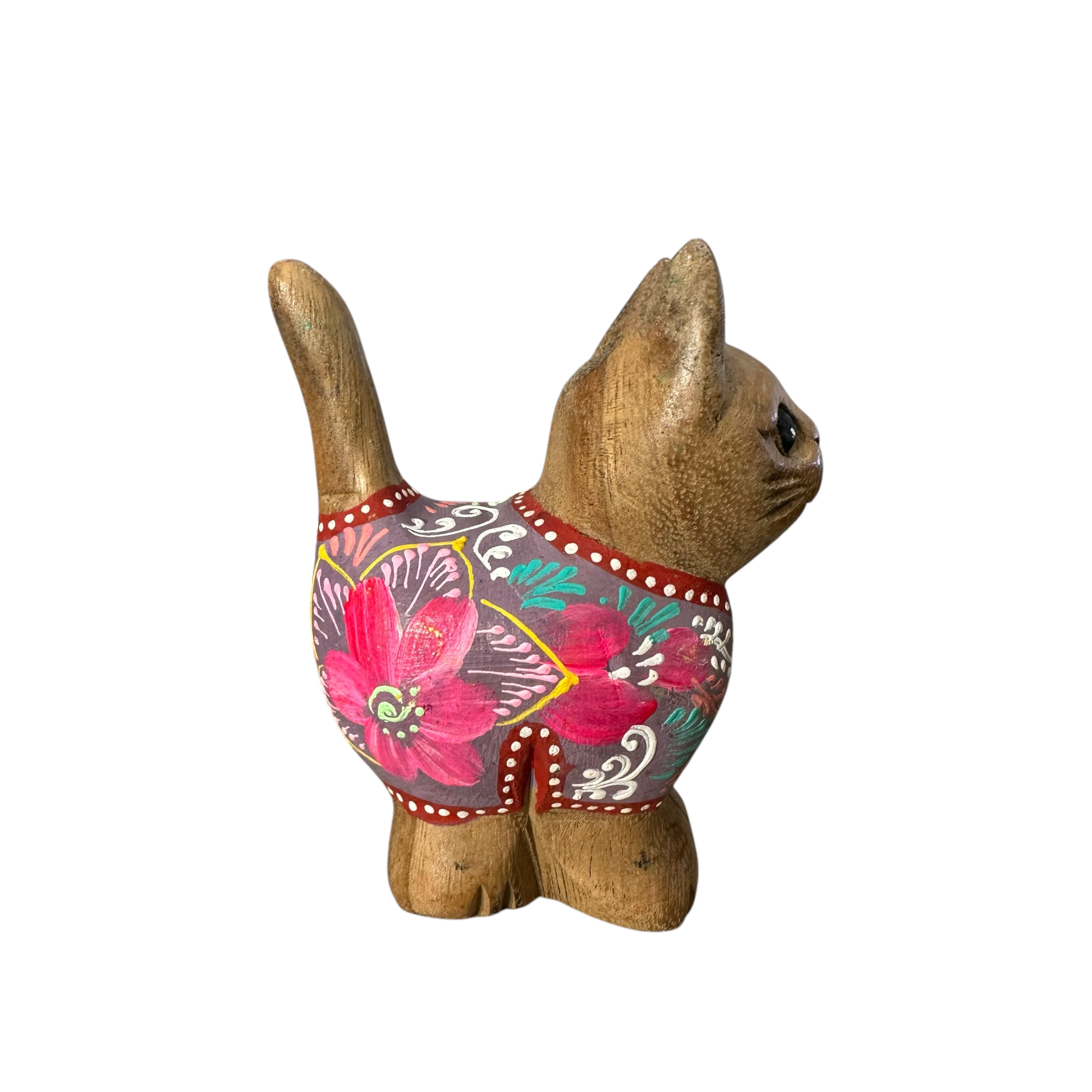 Brown With Pastel Floral – Rosewood Serenity Cat