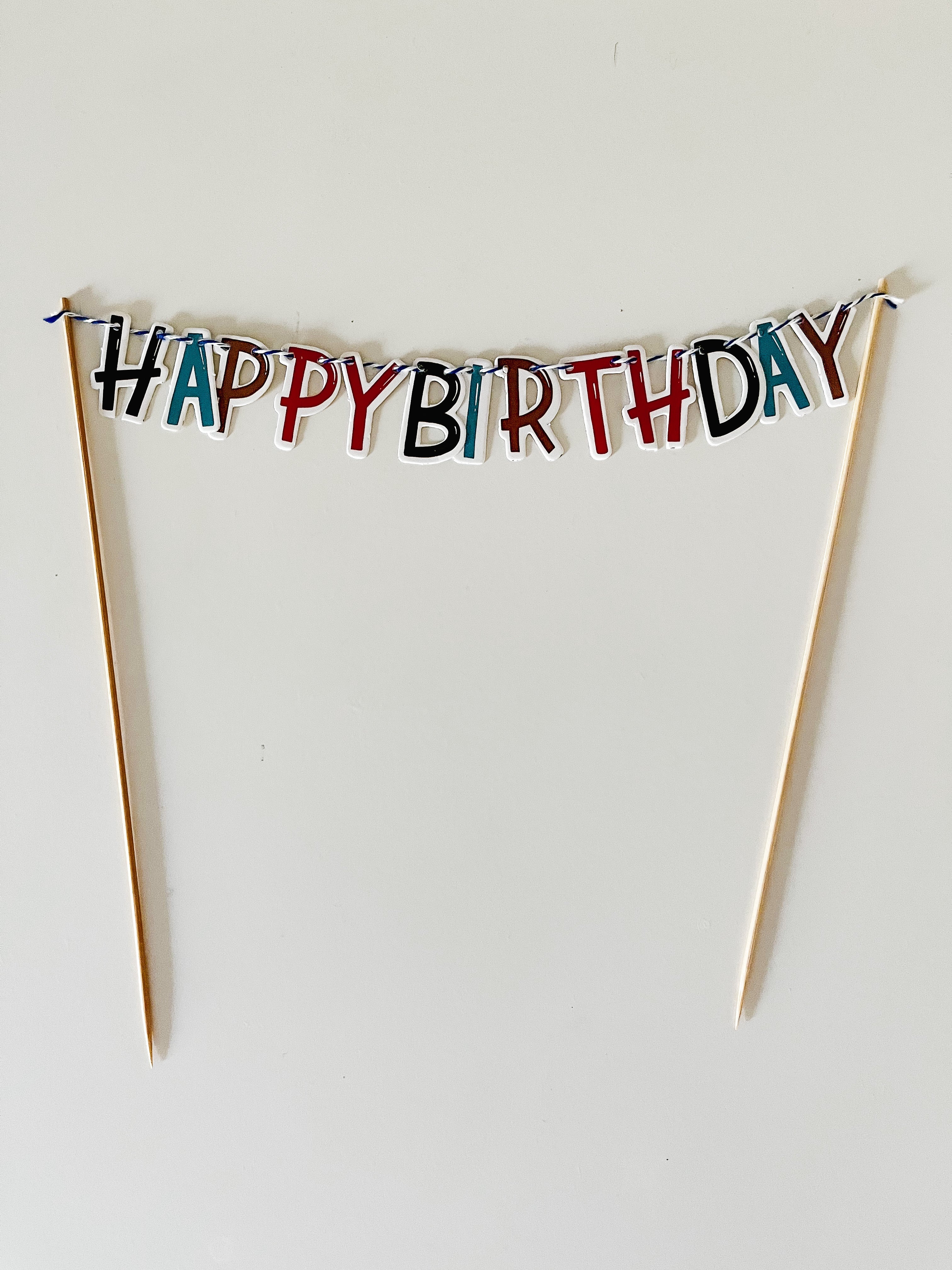 Fishing Happy Birthday Cake Banner