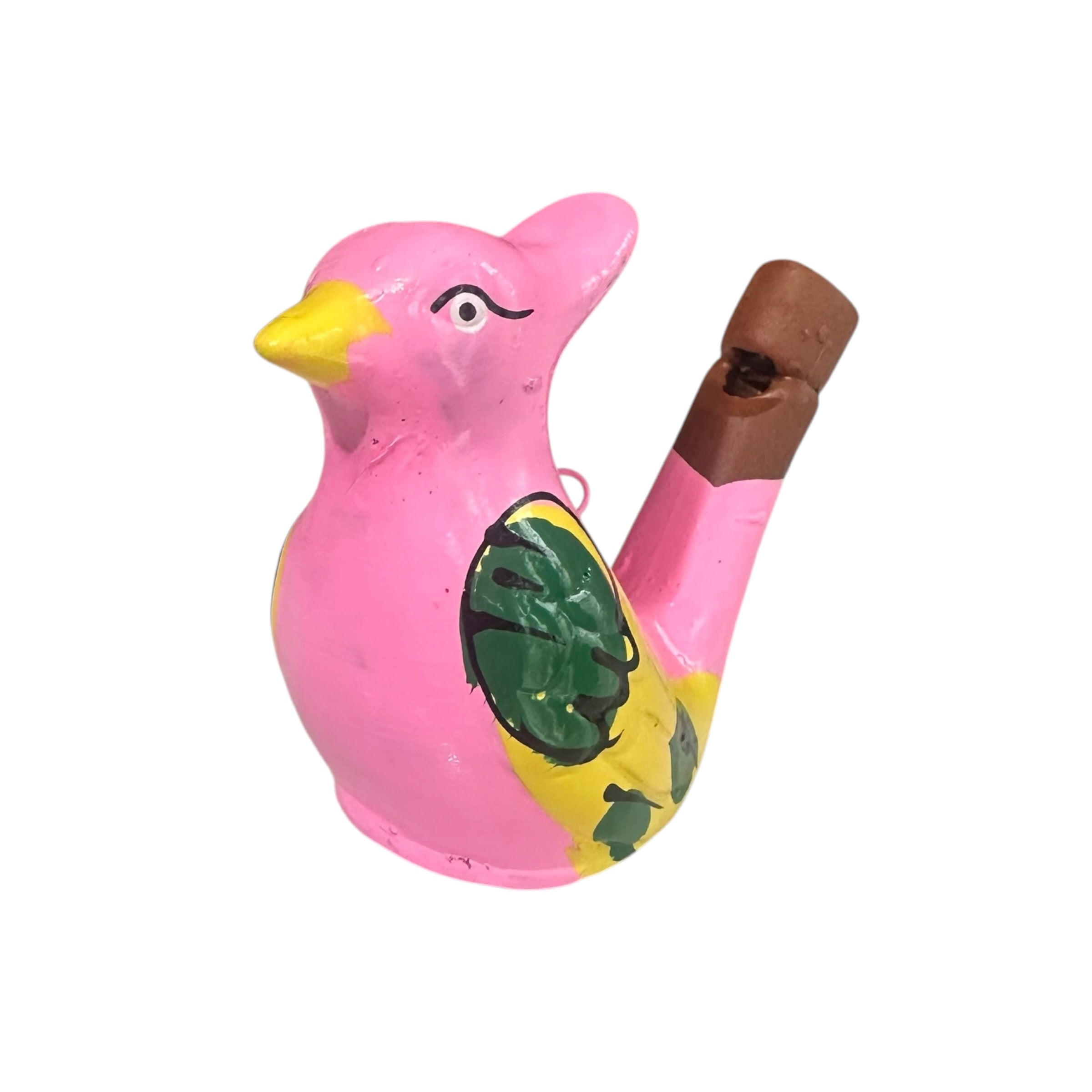 Clay Water Whistle Bird (pink Crest)