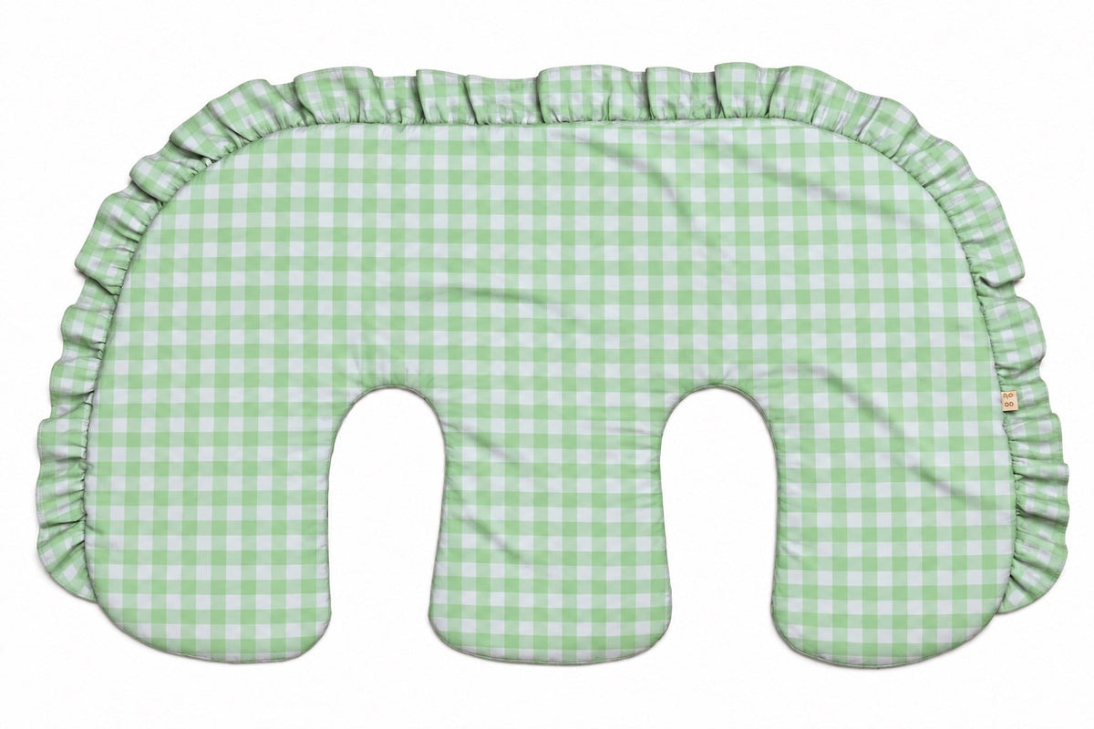 Ruffle Twins Gingham Nursing Pillow Cover
