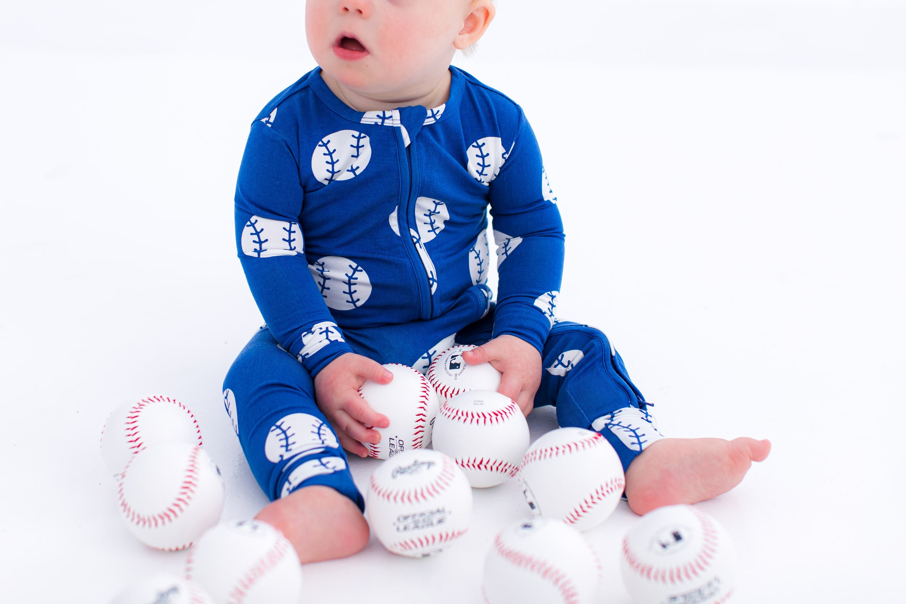 Baseball Convertible Romper - Blue