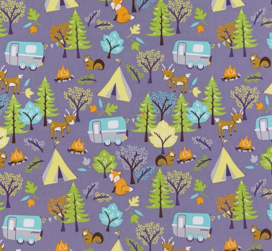 Organic Cotton Play Mat/quilted Blanket - Forest Friends/mint Pebbles Reversible