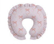 Pink Bow Ruffle Nursing Pillow Cover