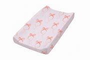 Pink Bow Changing Pad Cover