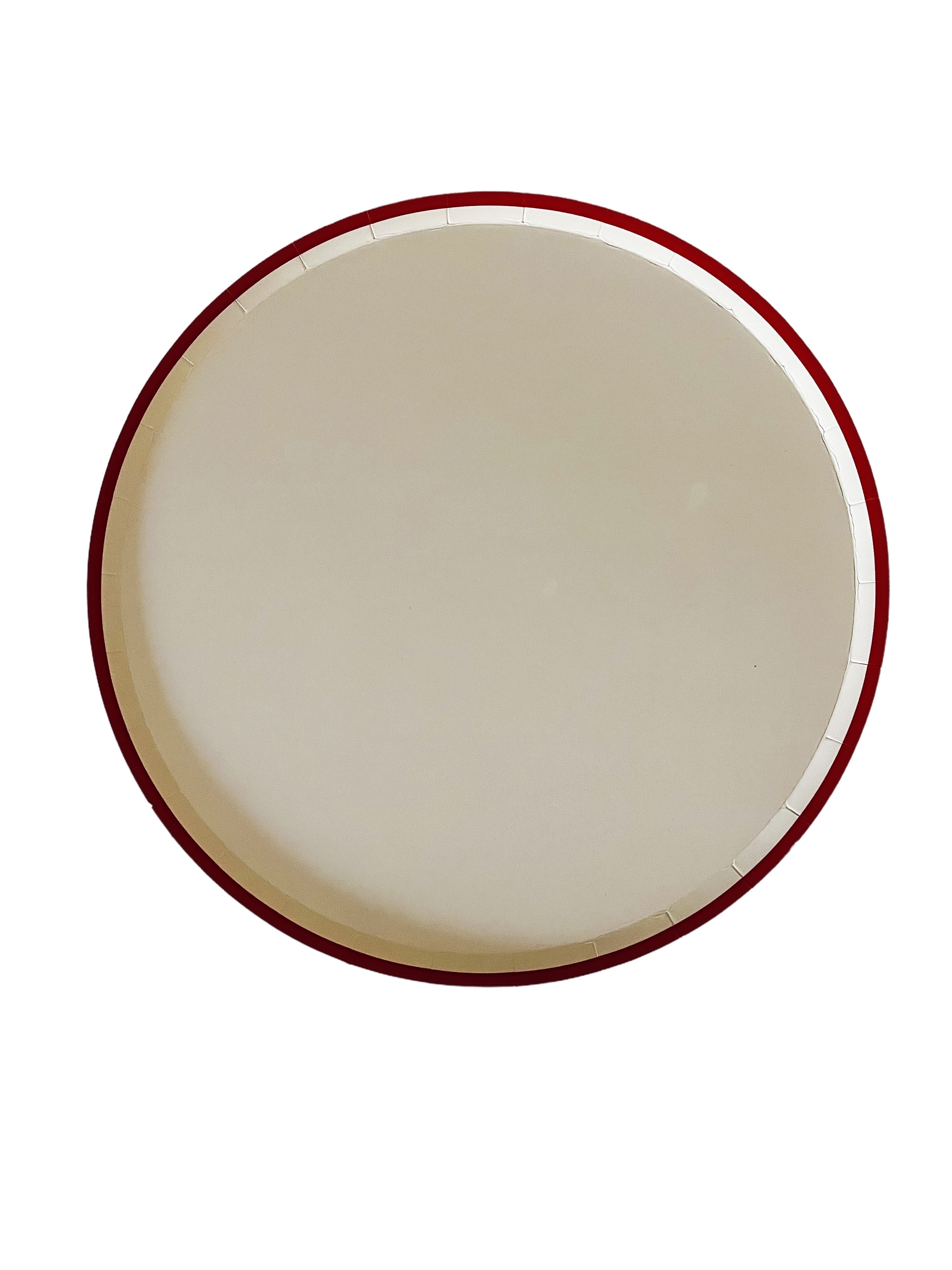 Cream & Red Large Plate