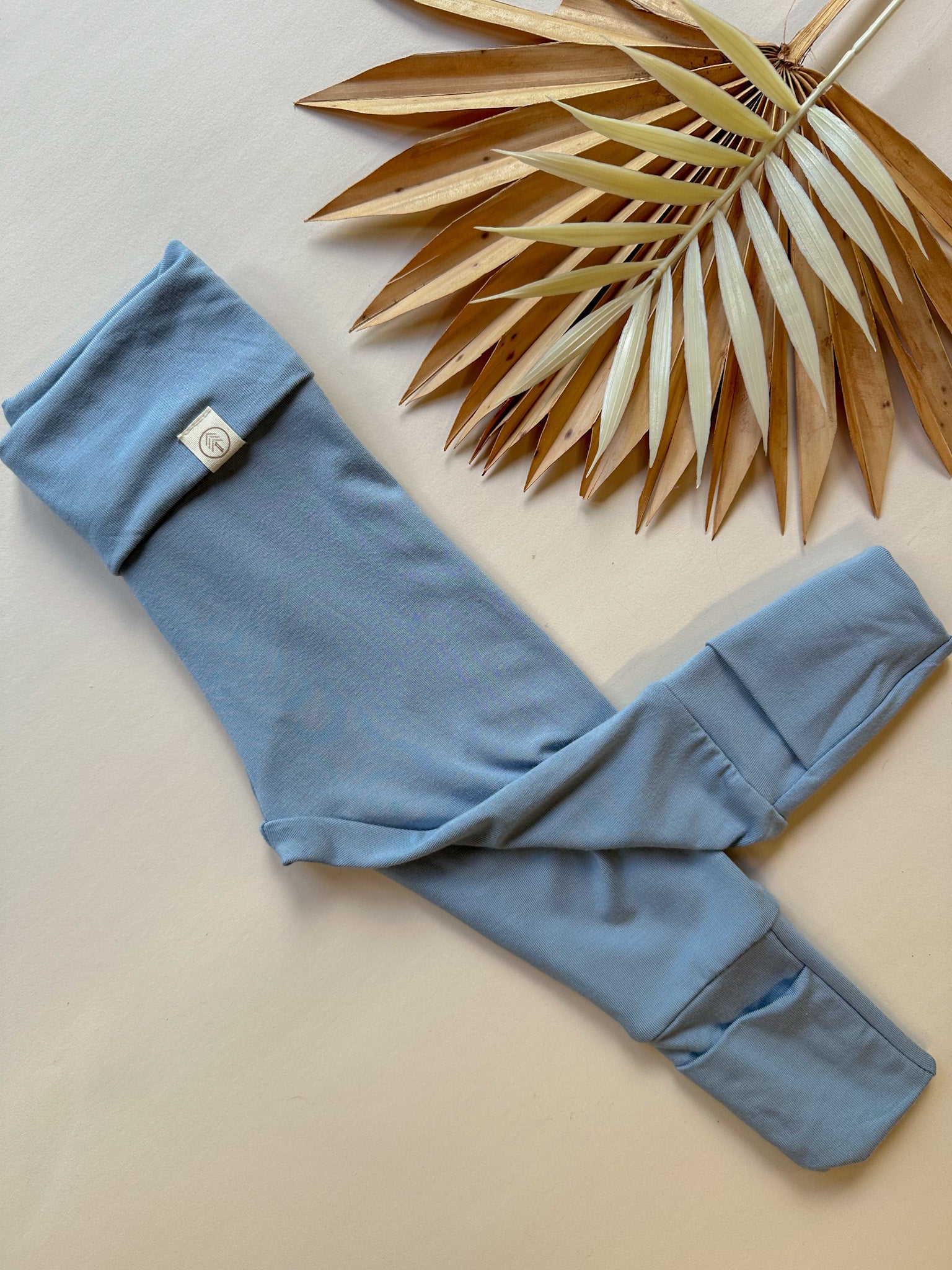 *preorder* Fold-over Footie Leggings | Baby & Toddler | Luxury Bamboo | Dusty Blue