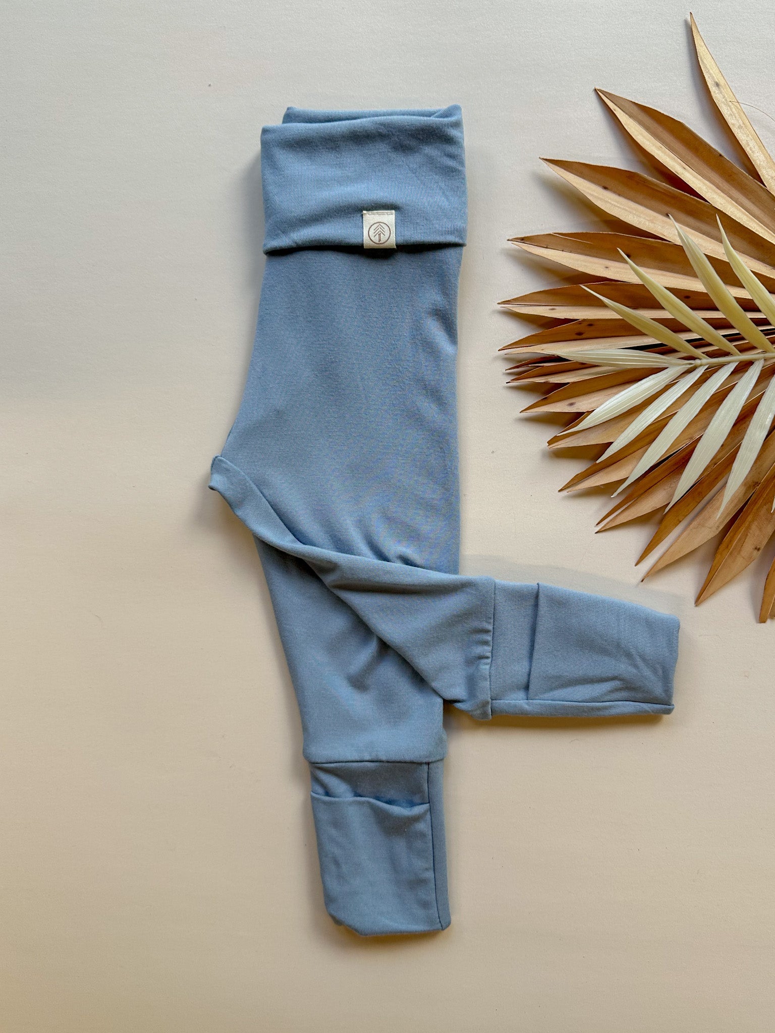 *preorder* Fold-over Footie Leggings | Baby & Toddler | Luxury Bamboo | Dusty Blue