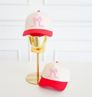 Red/pink Bow - Cutesy, Canvas Caps